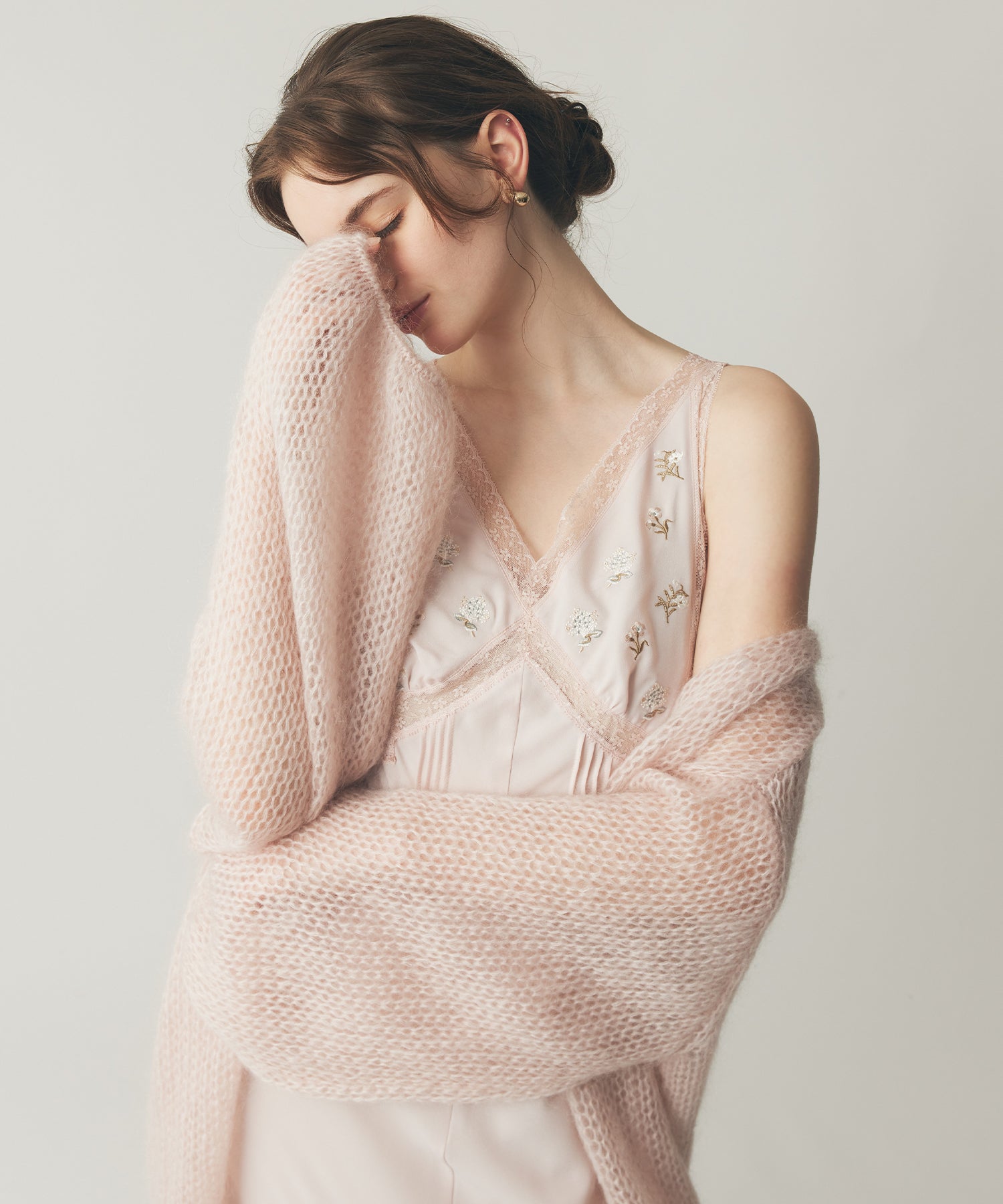 2wayキッドモヘヤシアーニット