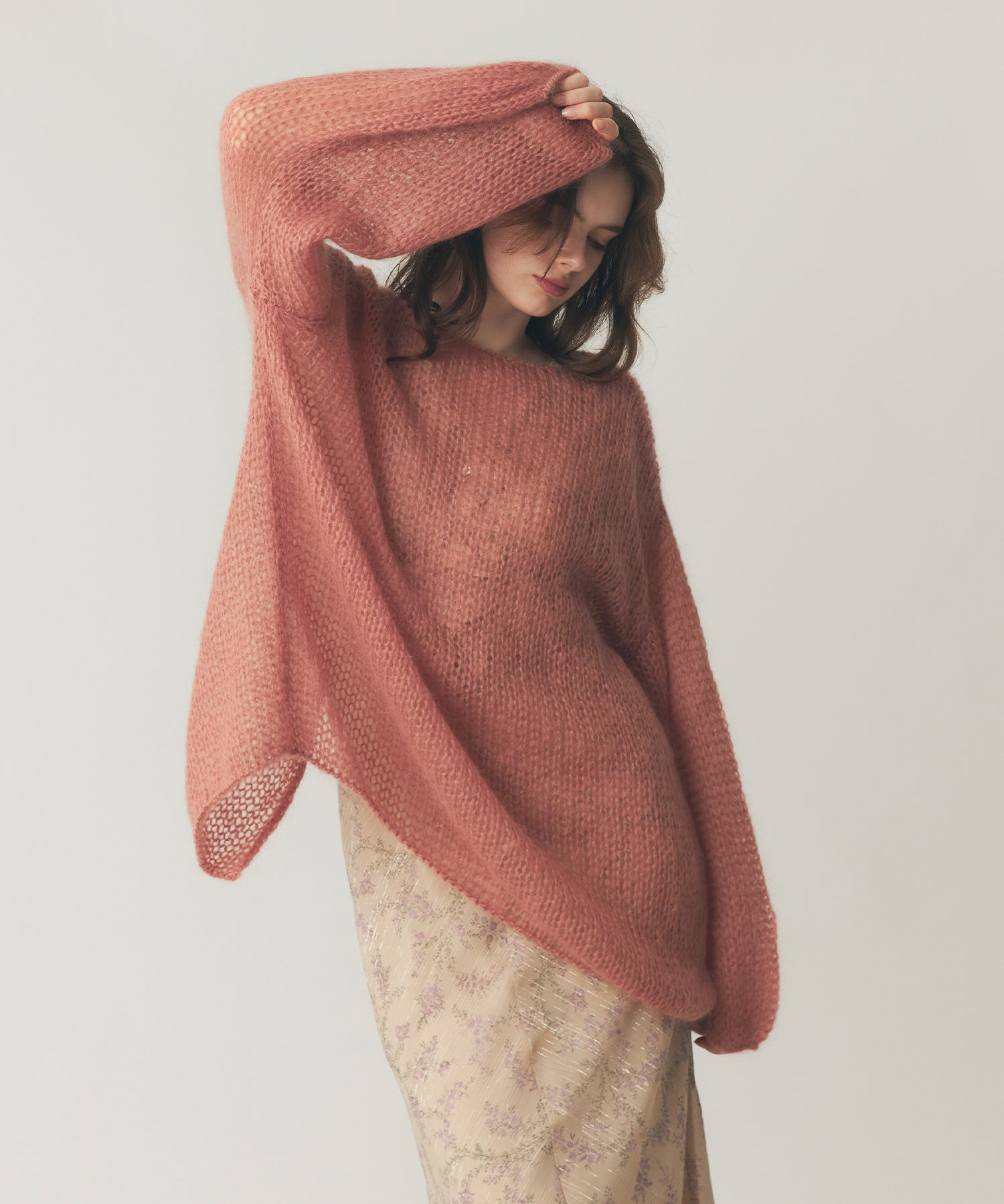 2WAYキッドモヘヤシアーニット