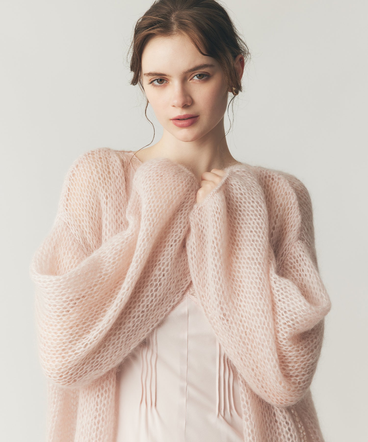 2wayキッドモヘヤシアーニット