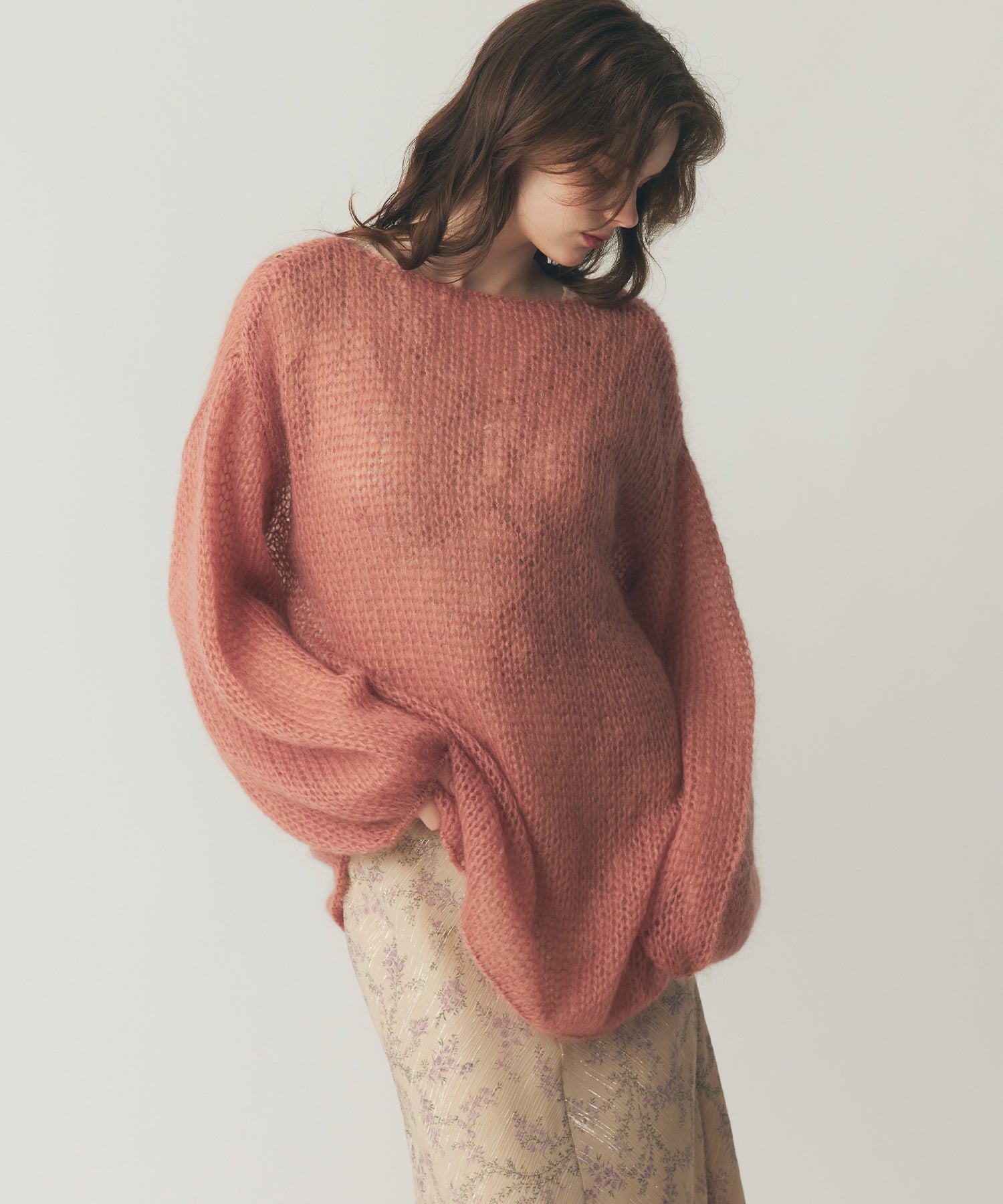 2wayキッドモヘヤシアーニット