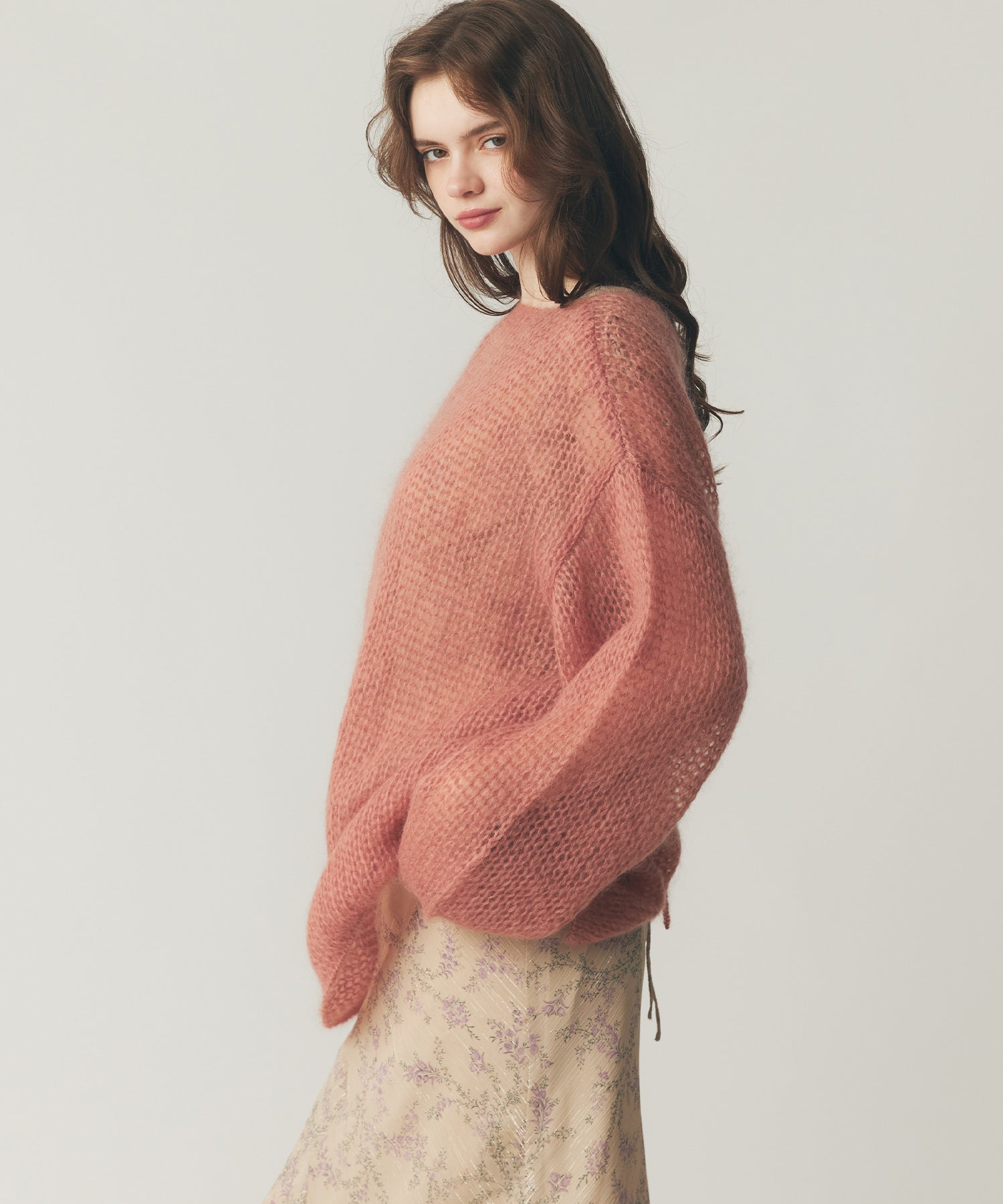 2wayキッドモヘヤシアーニット