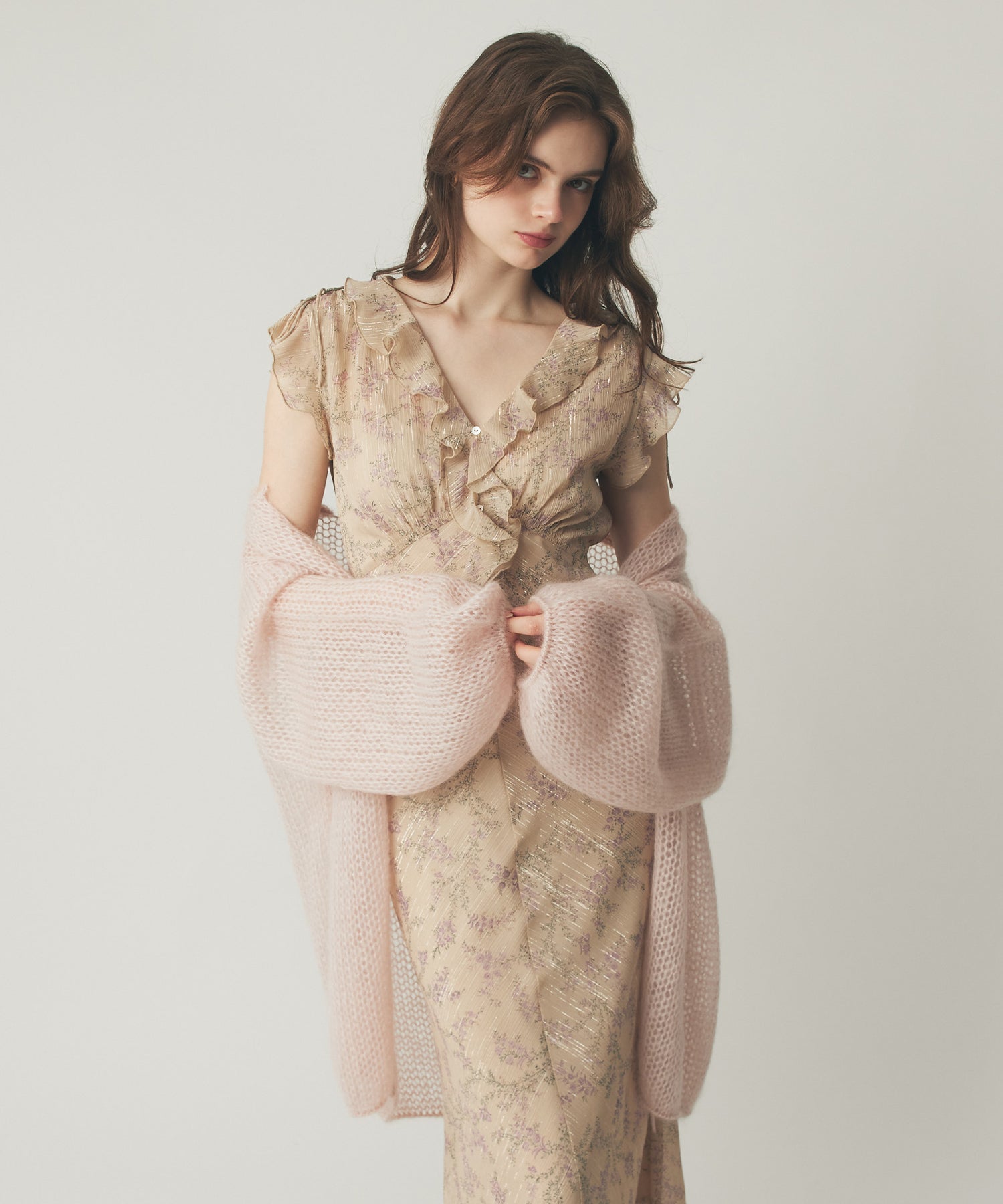 2wayキッドモヘヤシアーニット