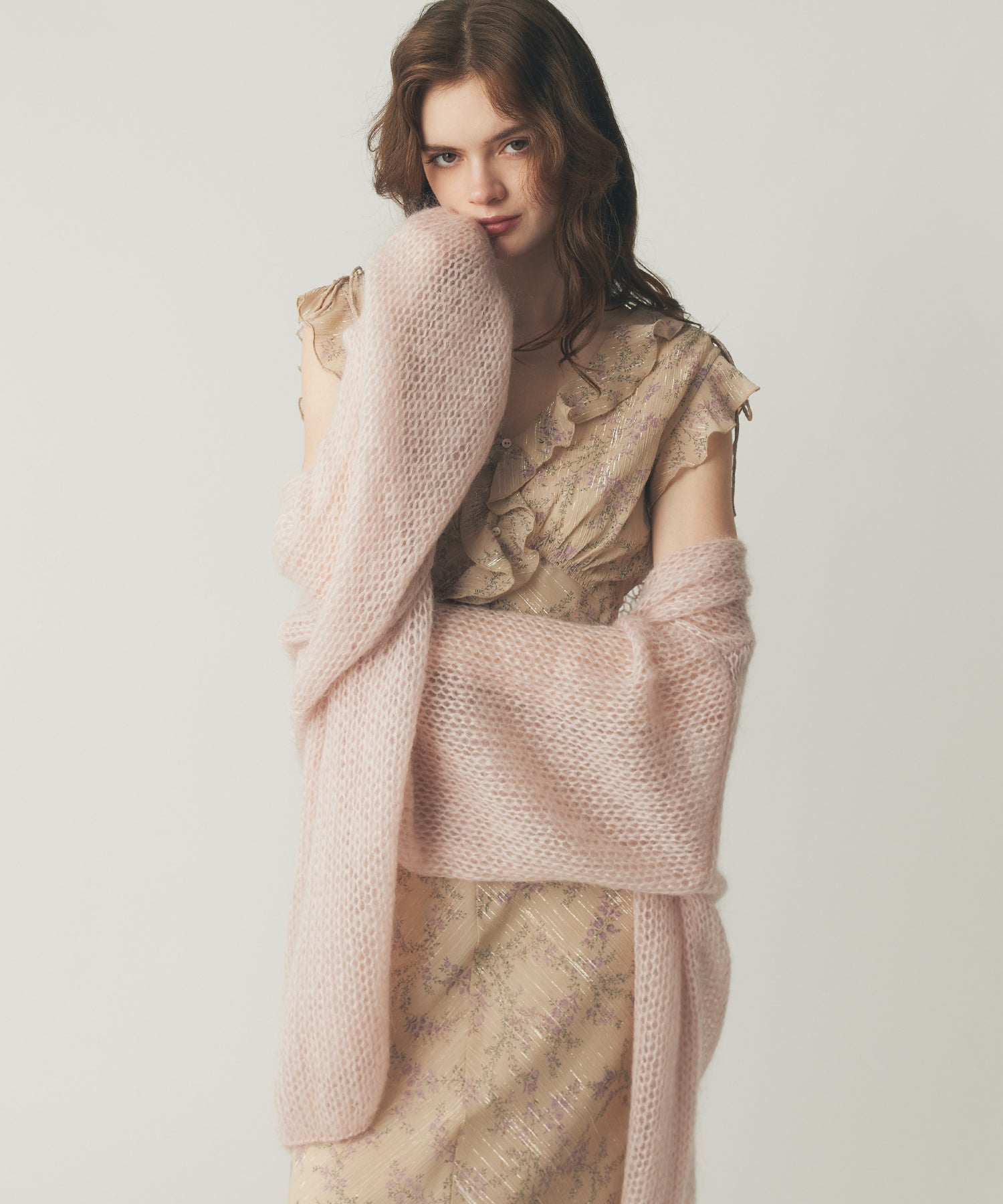 2wayキッドモヘヤシアーニット