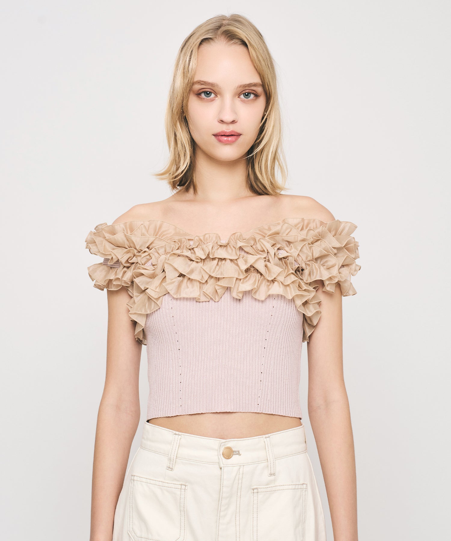 フリル2wayオフショルニット