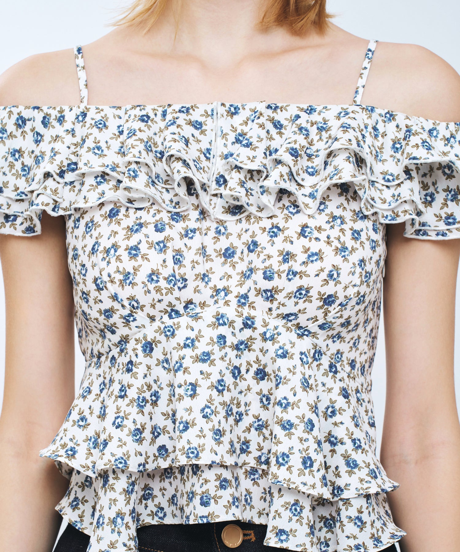 【予約】ローズフリル2wayオフショルブラウス