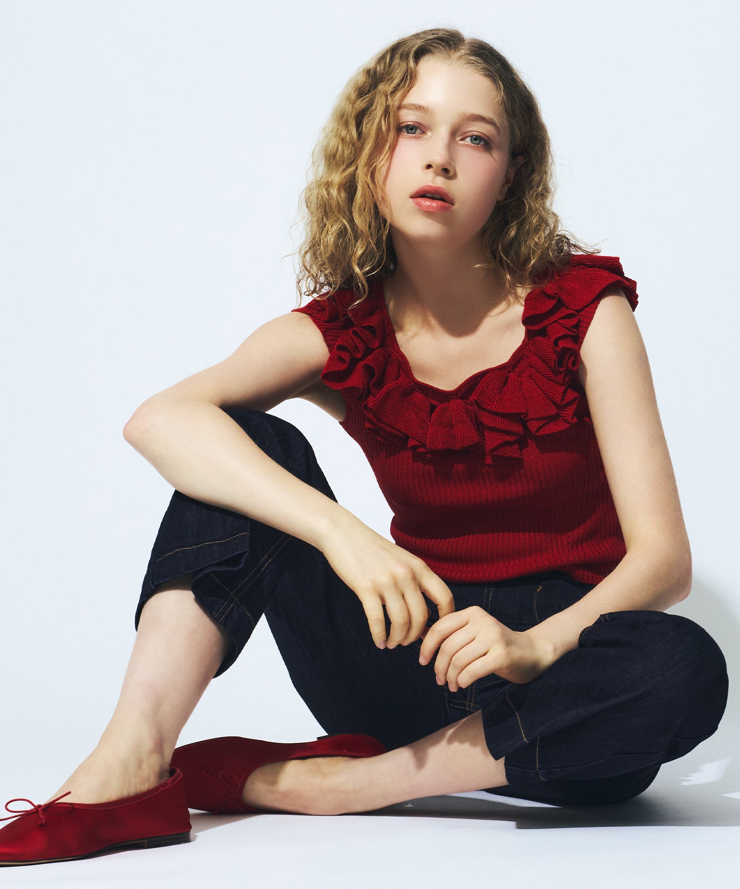 【予約】2wayフリルリブニット