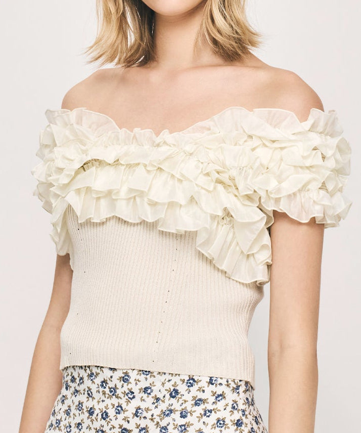 フリル2wayオフショルニット