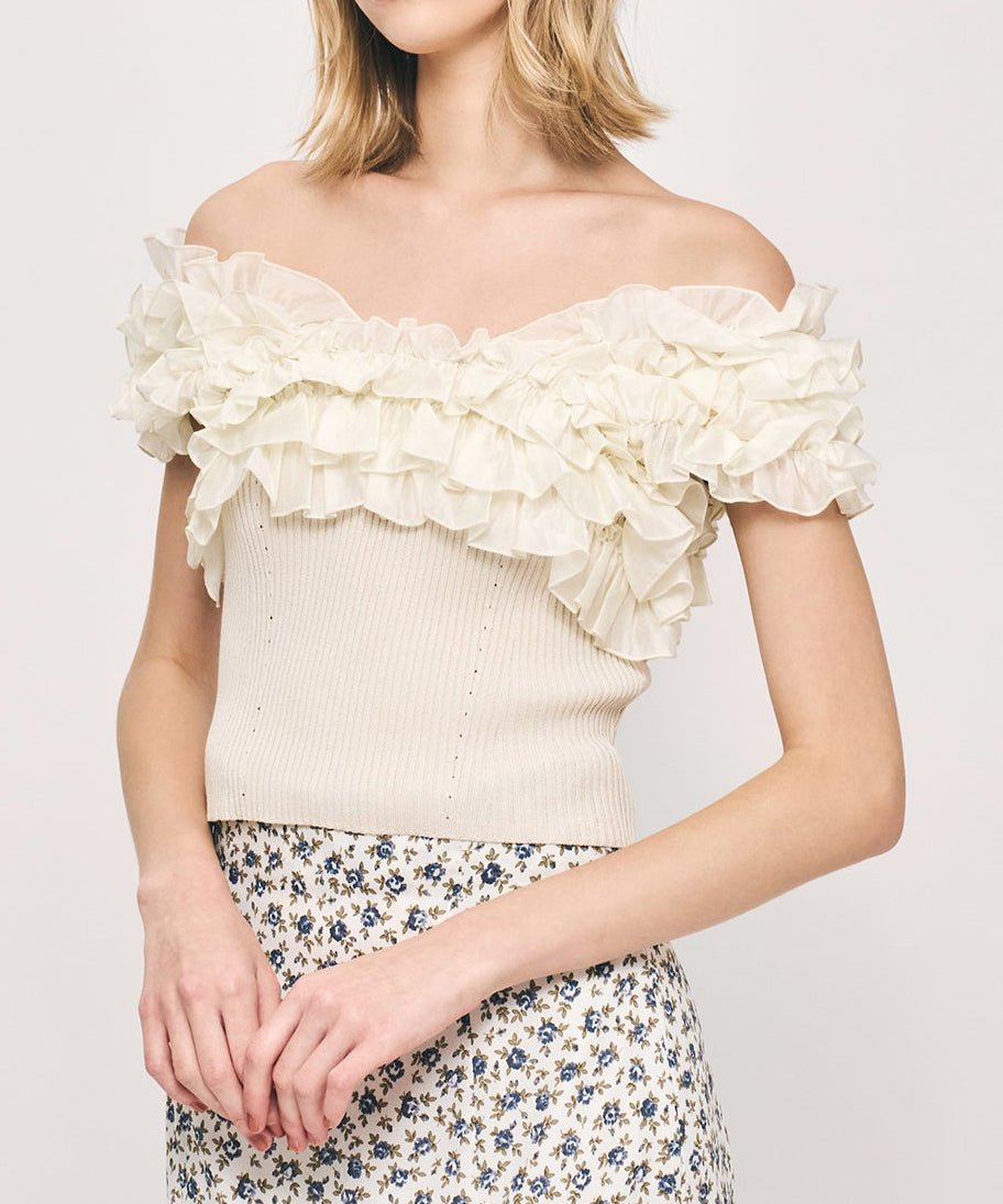 フリル2wayオフショルニット