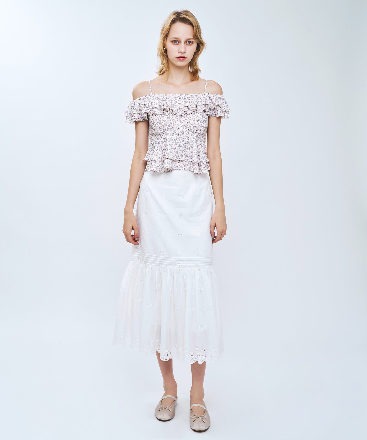 ローズフリル2wayオフショルブラウス