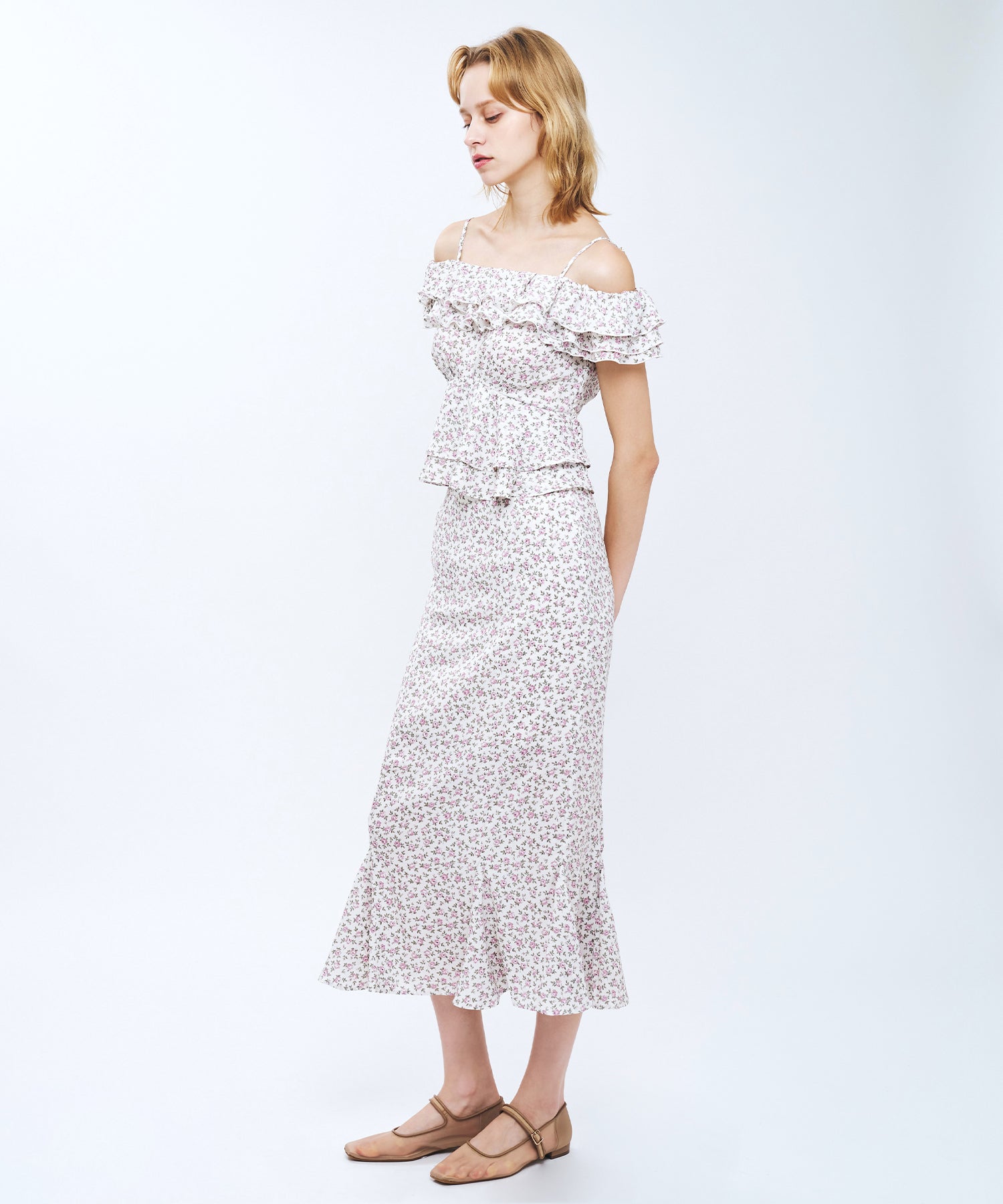 ローズフリル2wayオフショルブラウス