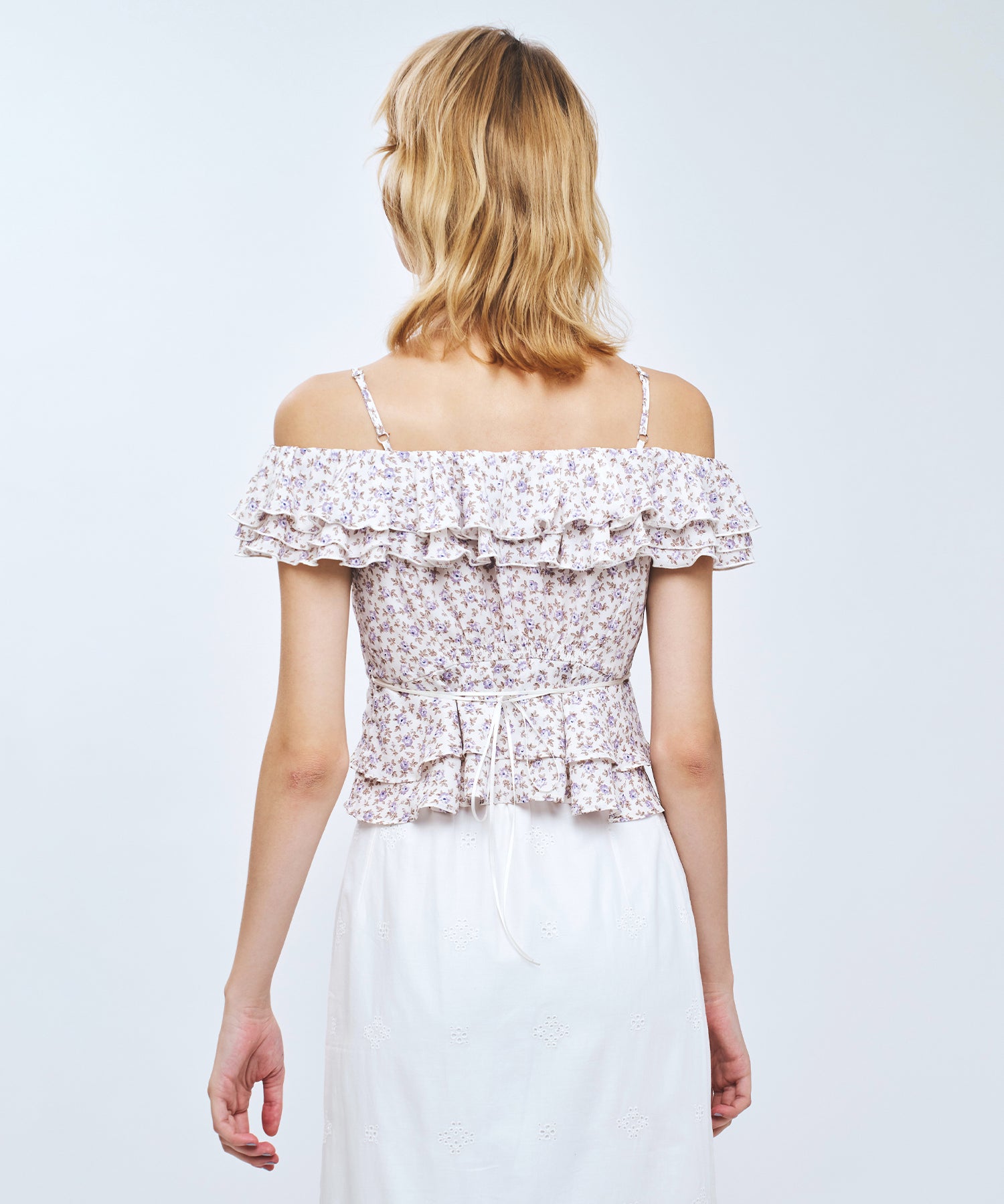 【予約】ローズフリル2wayオフショルブラウス