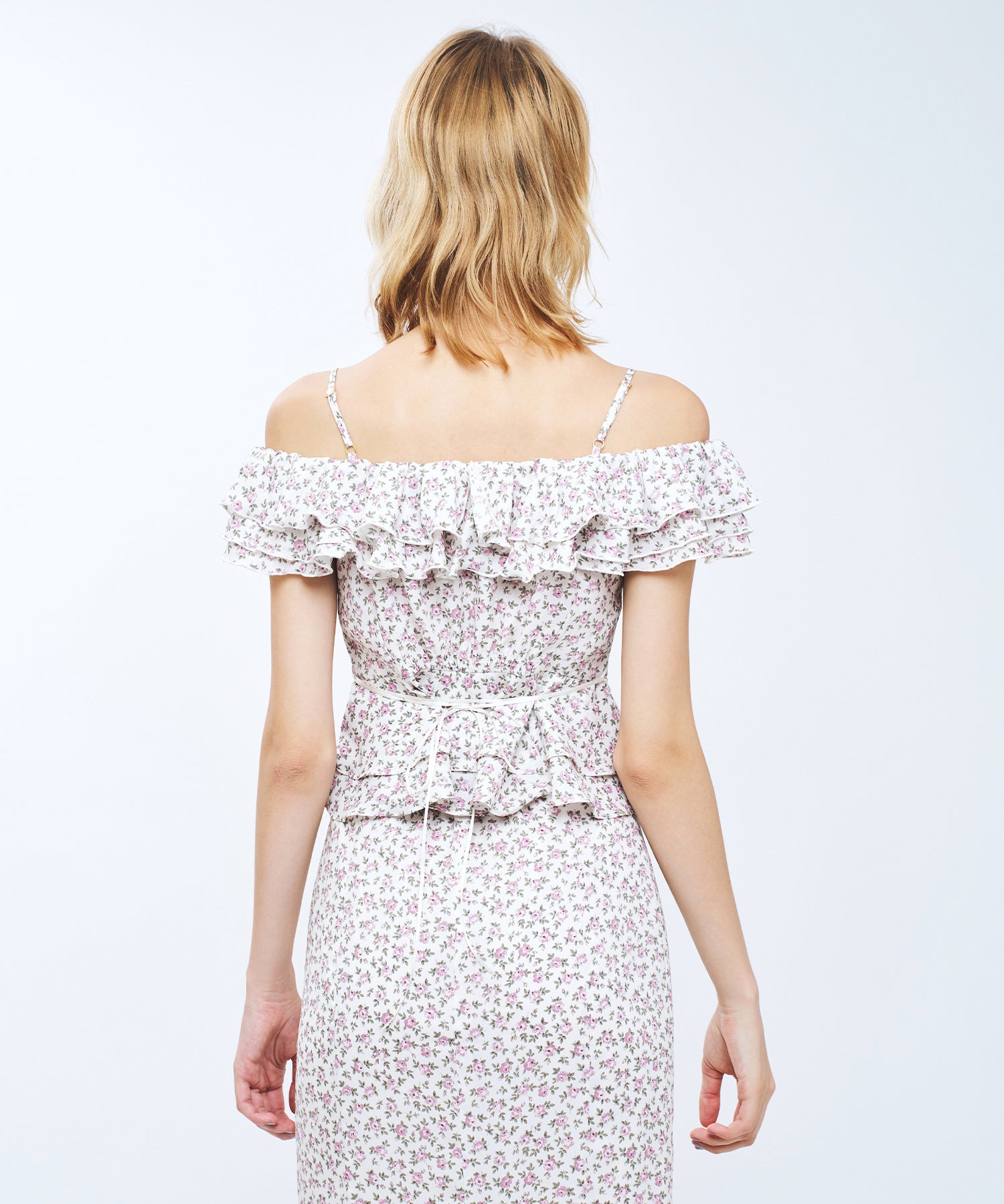 ローズフリル2wayオフショルブラウス