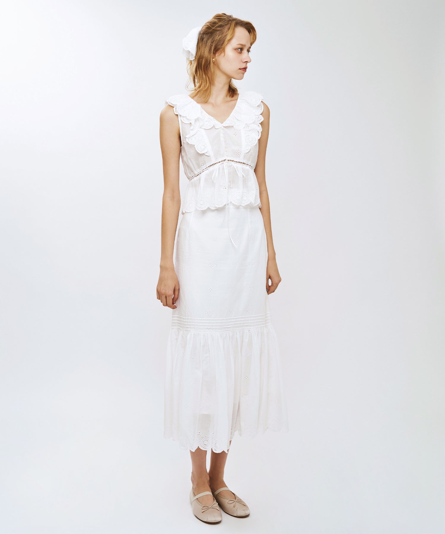 コットンボイルフラワースカート