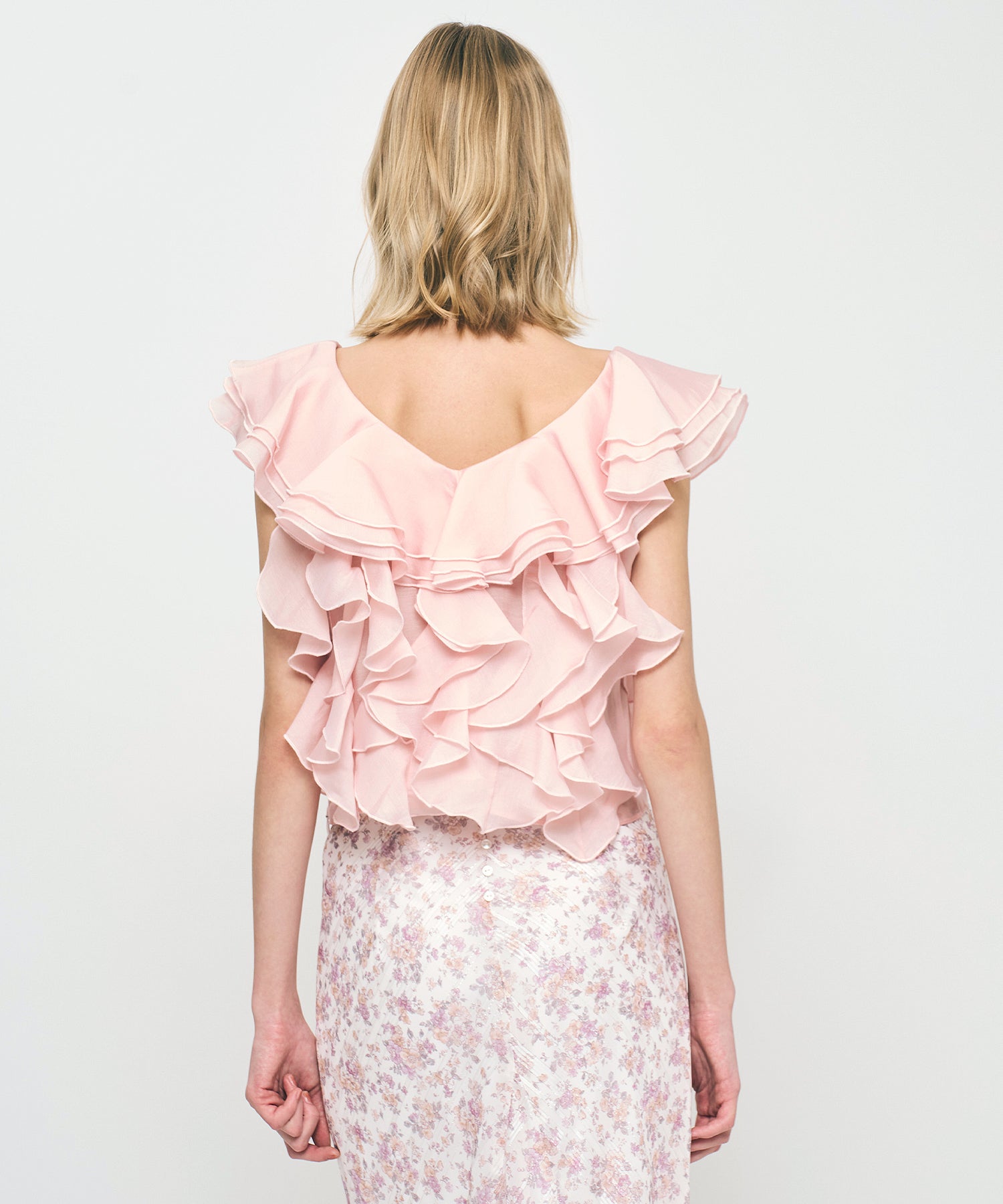 シアーフレアフリルブラウス