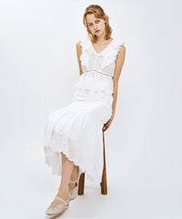 コットンボイルフラワーブラウス