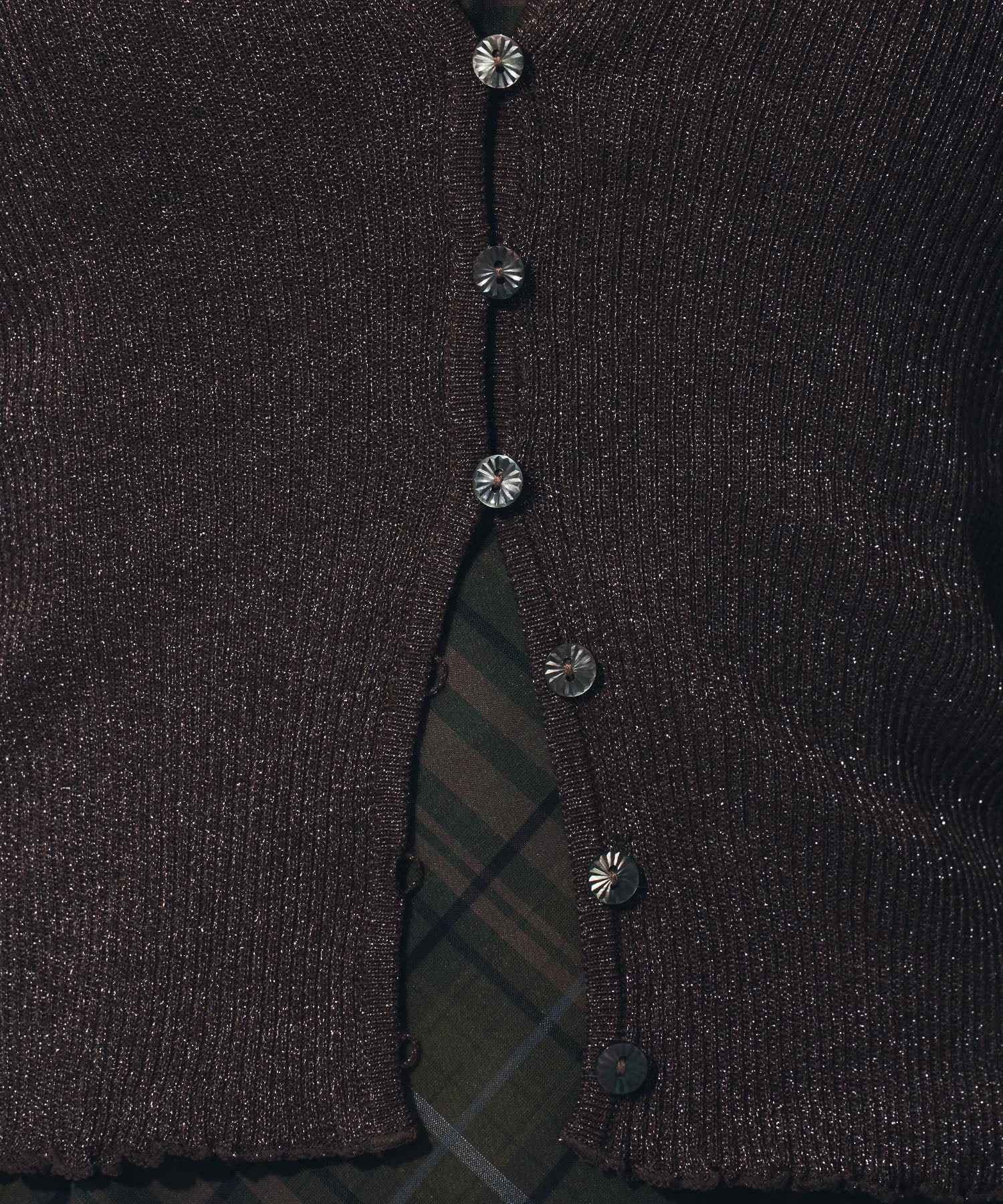 シアーリブニットカーディガン