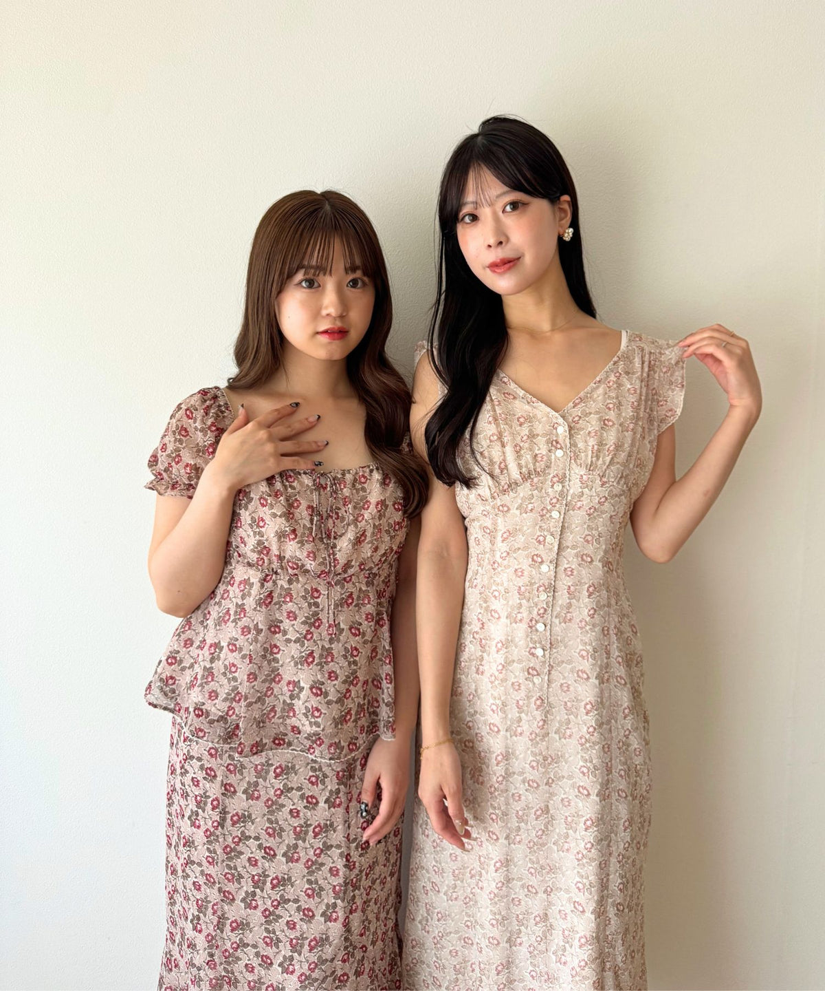 ヴィンテージローズシフォンワンピース