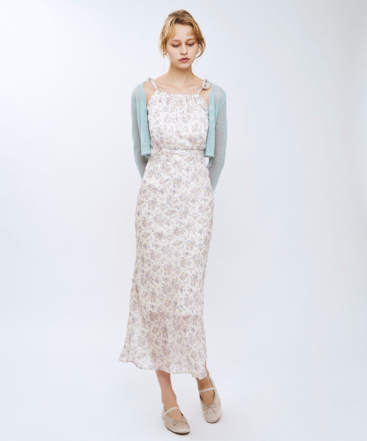 【予約】フルールラメシフォンキャミドレス