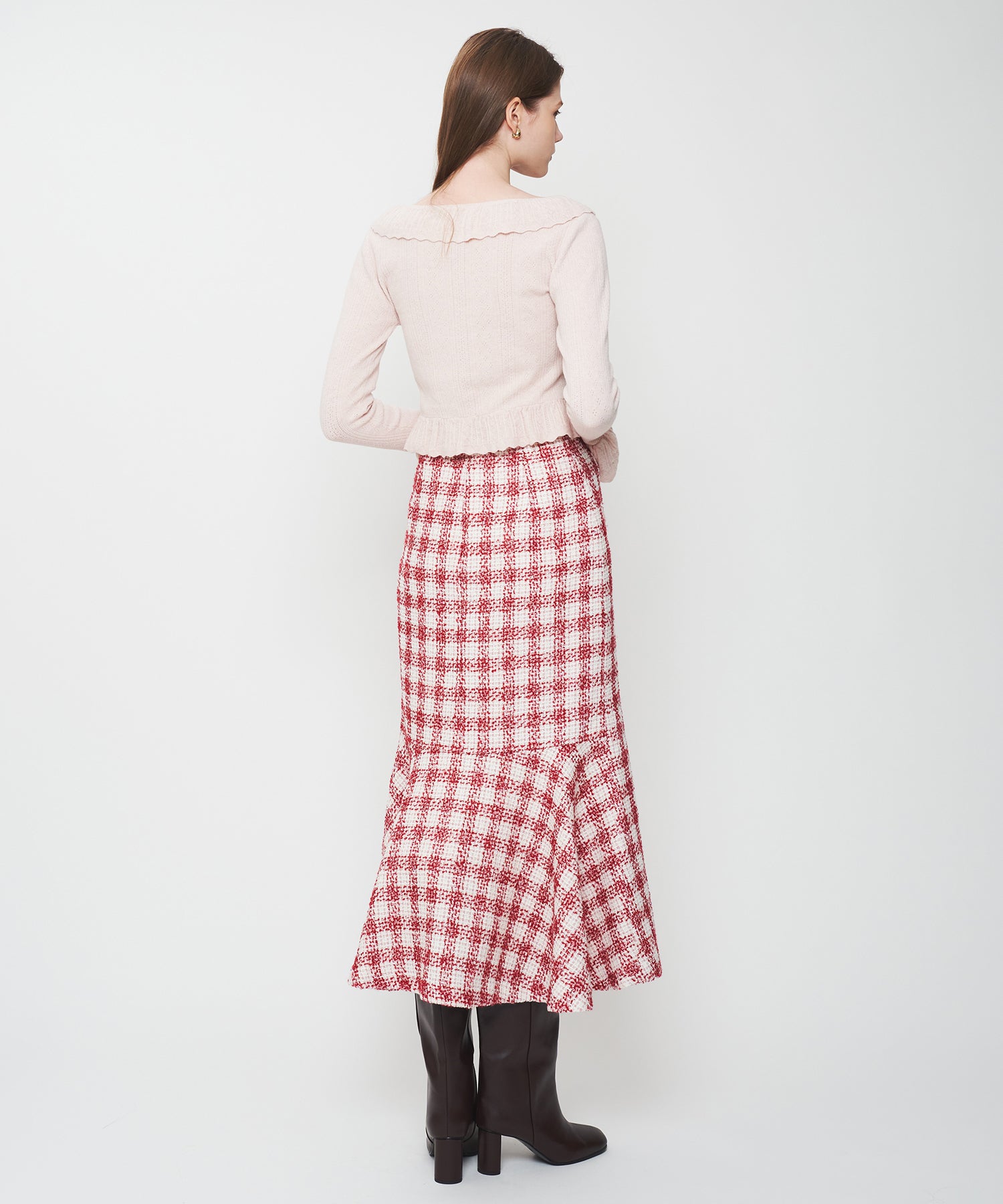 アイレットフリルニットカーディガン