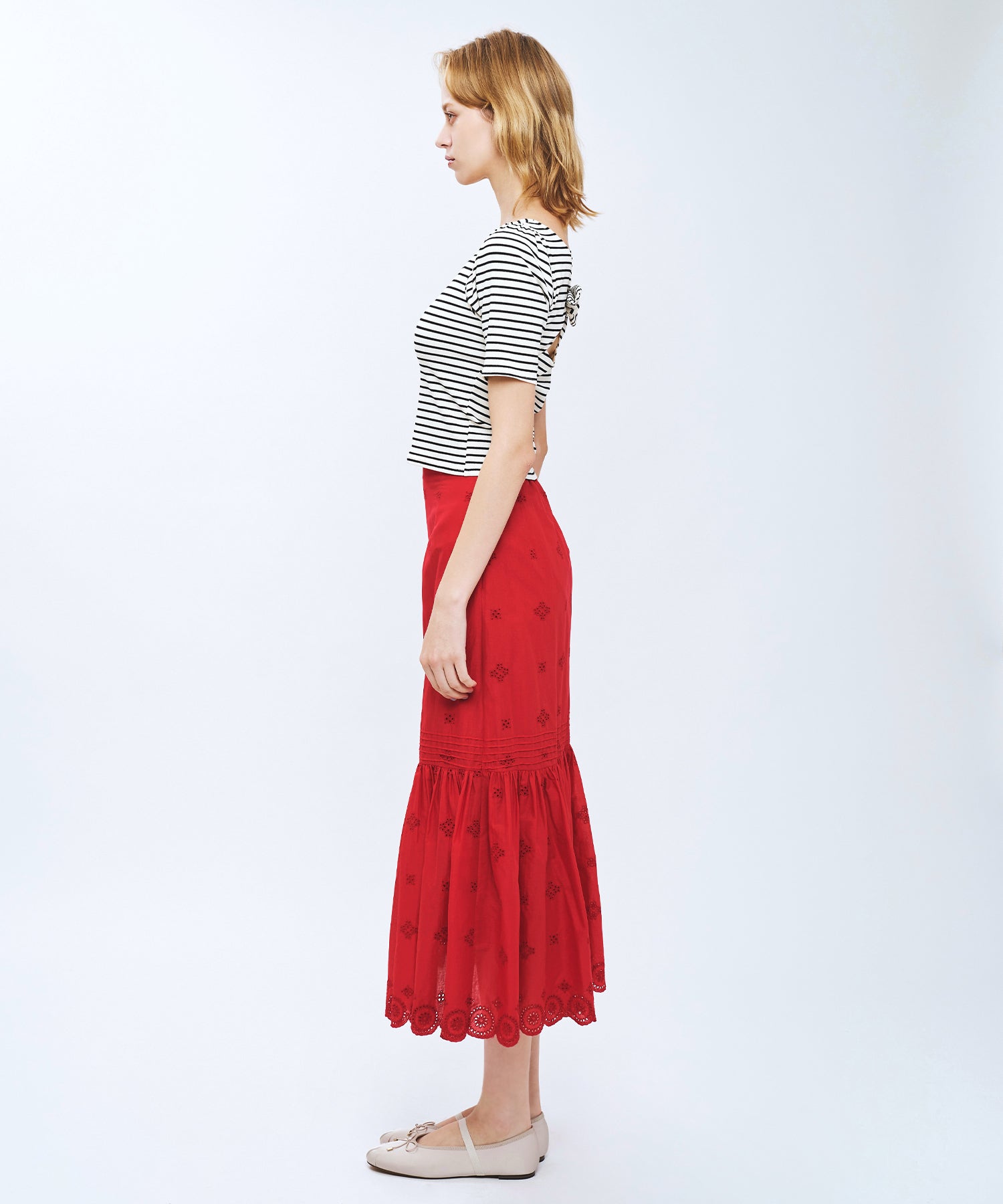 コットンボイルフラワースカート