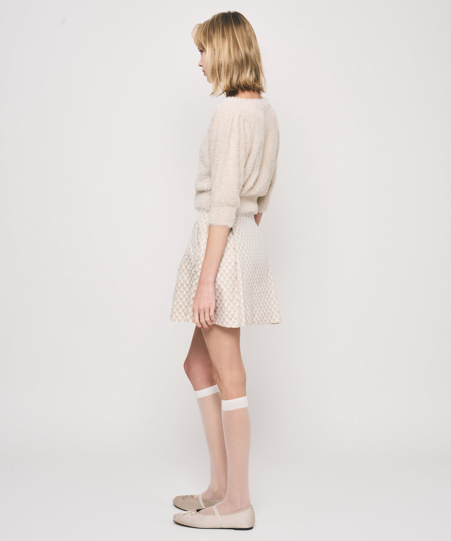 ラメスパンコールフェザーカーディガン