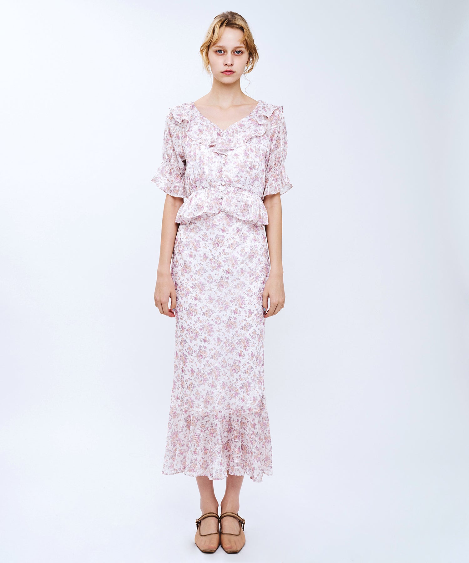 【予約】フルールラメシフォンスカート