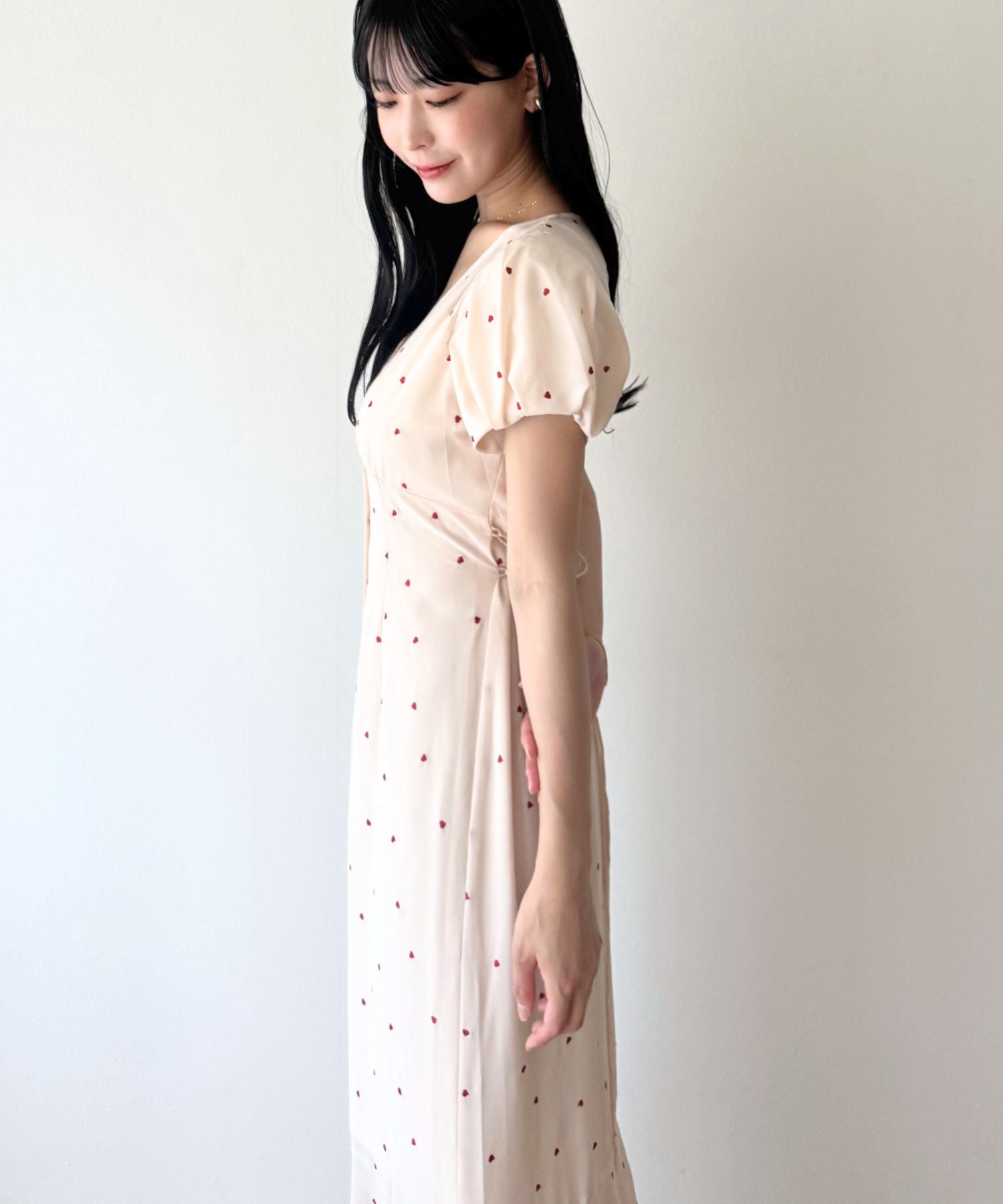 シフォンハート刺繍ワンピース