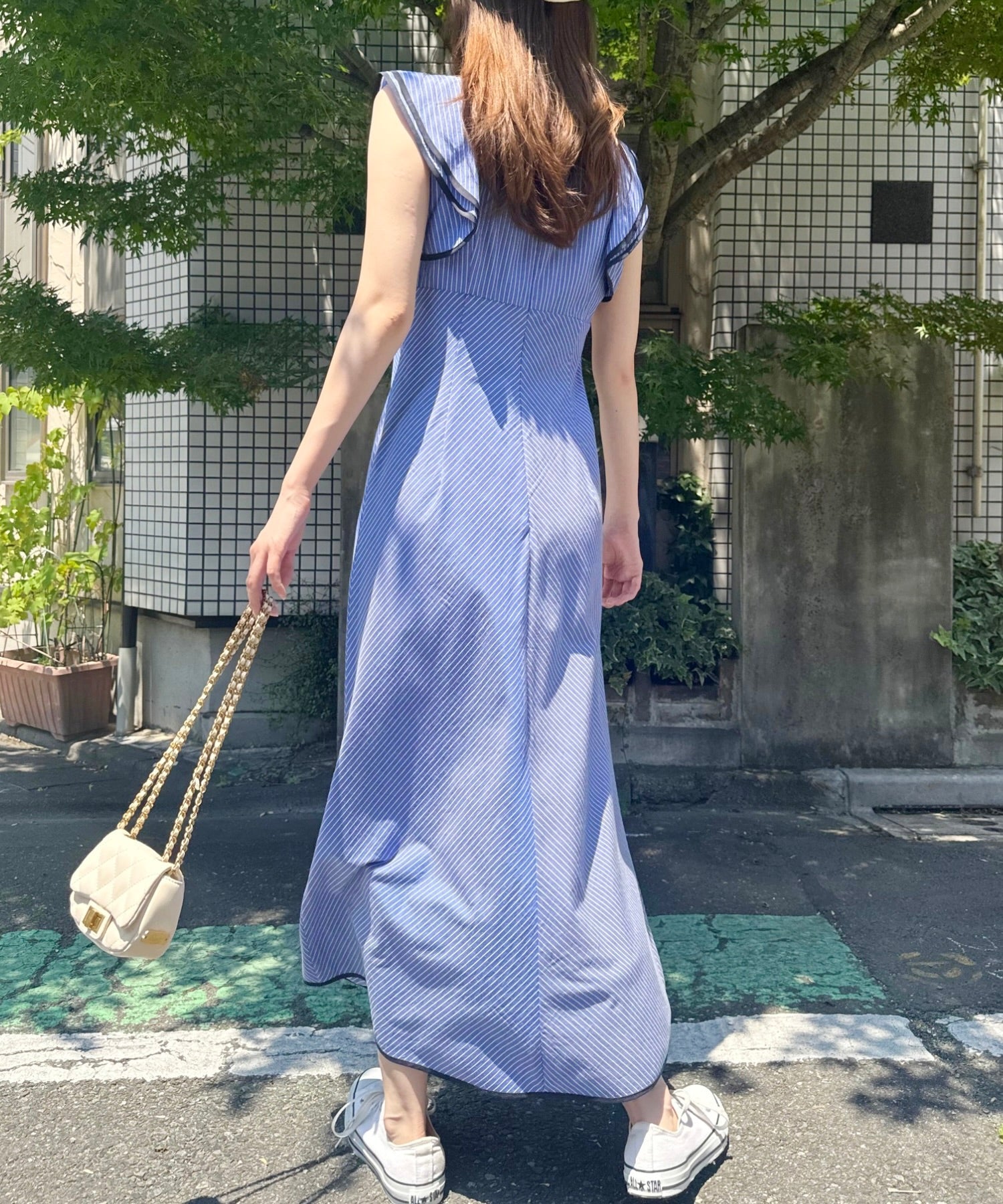 Frill shoulder dress