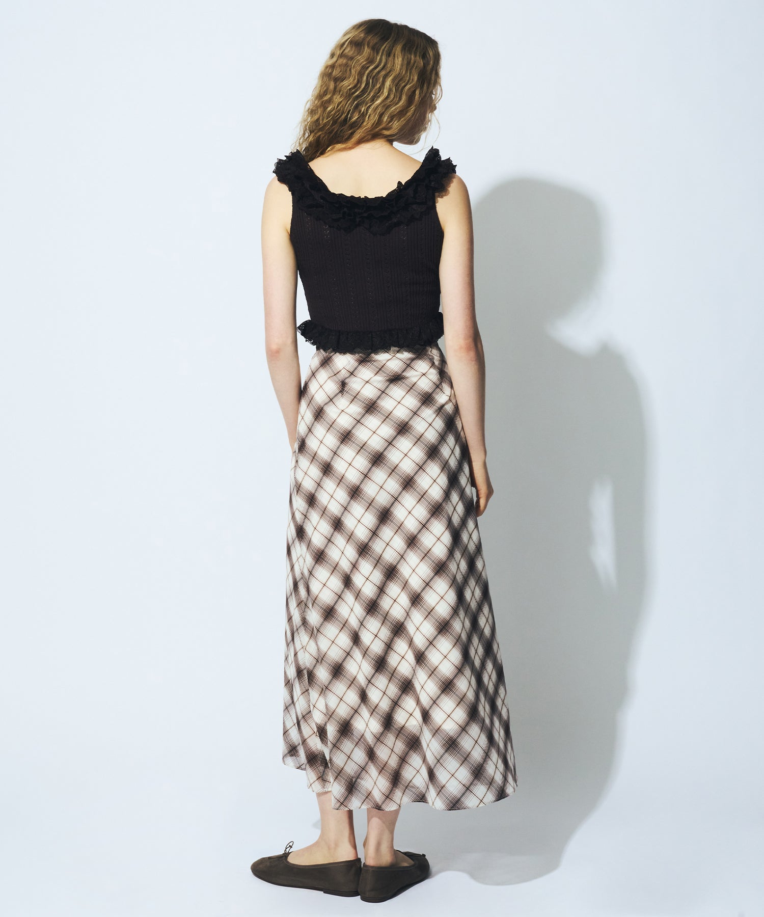 【予約】シアーチェックバイヤススカート