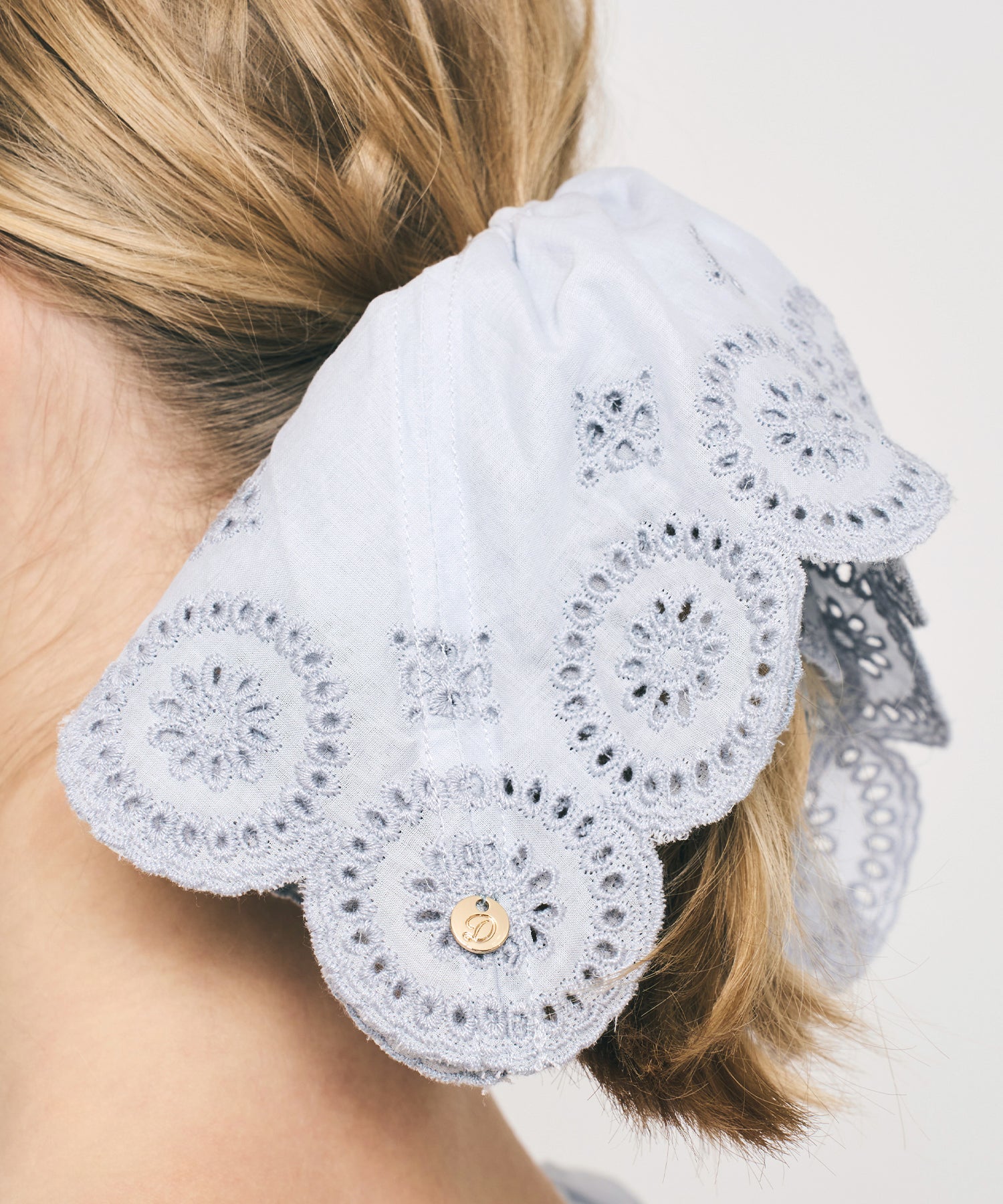 コットンボイルフラワーシュシュ