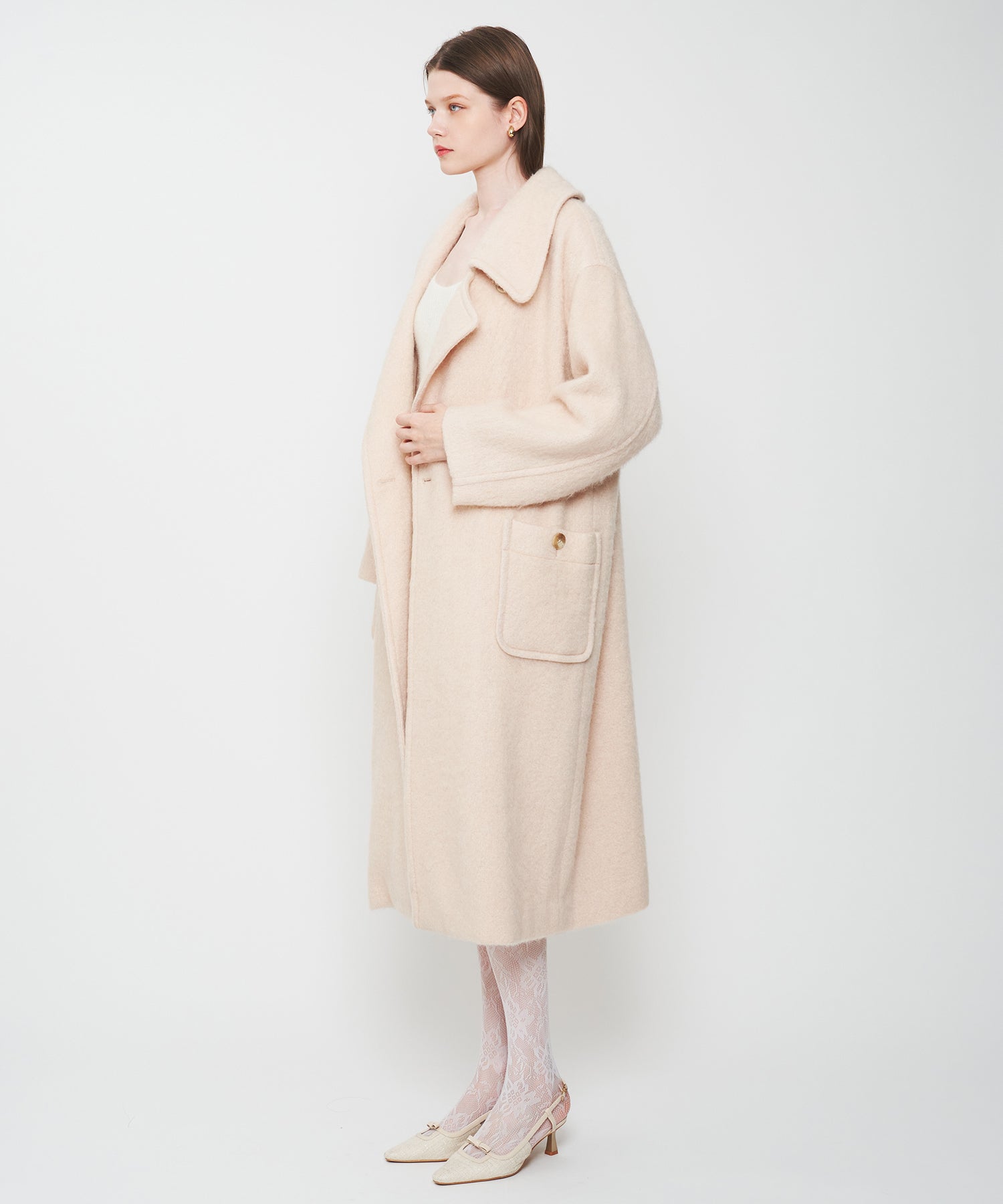 モヘヤシャギーステンカラーコート