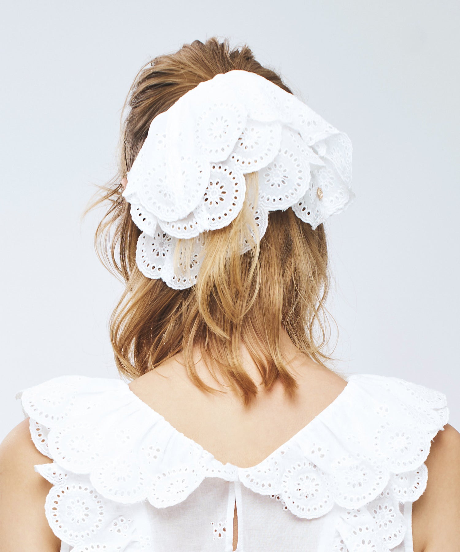 コットンボイルフラワーシュシュ