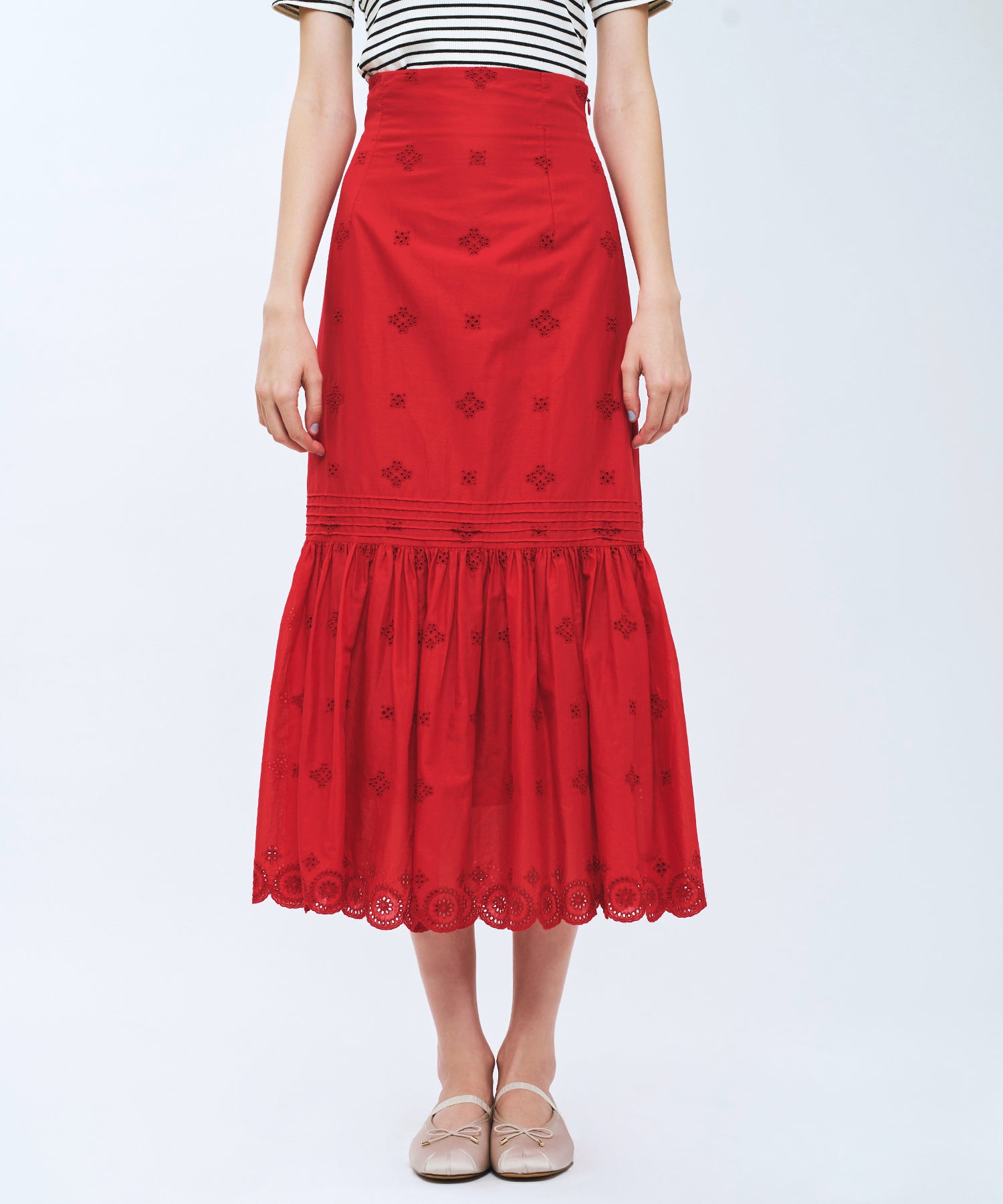 コットンボイルフラワースカート