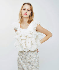 シアーフレアフリルブラウス