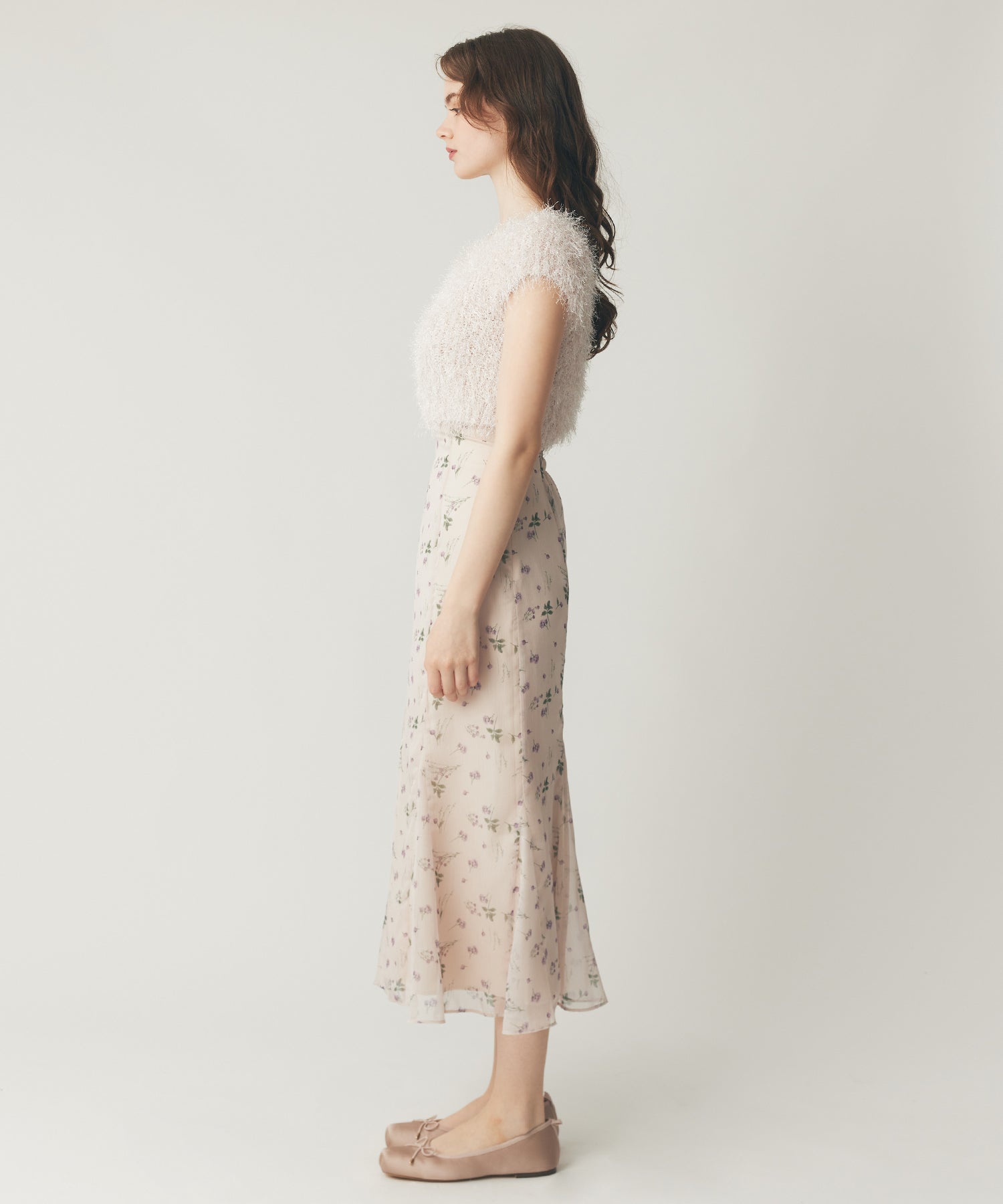 シアーシフォンフラワースカート