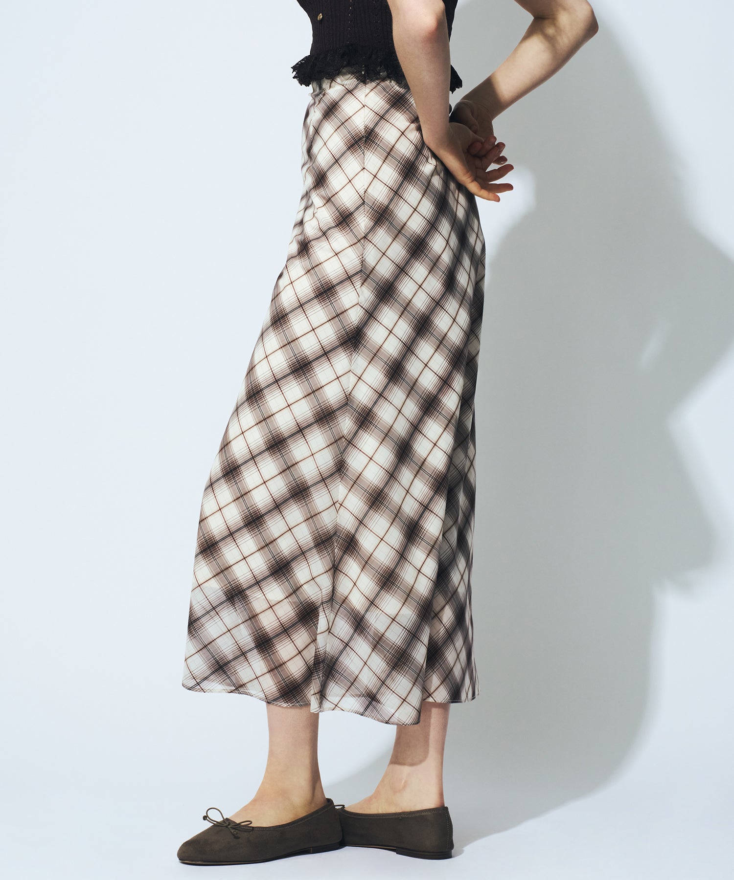 【予約】シアーチェックバイヤススカート