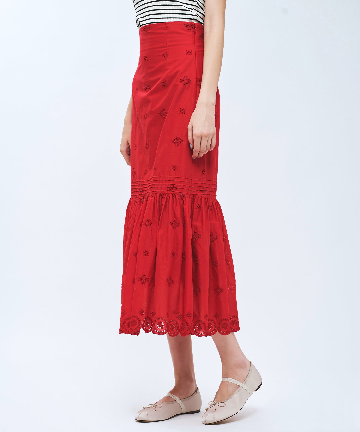 コットンボイルフラワースカート