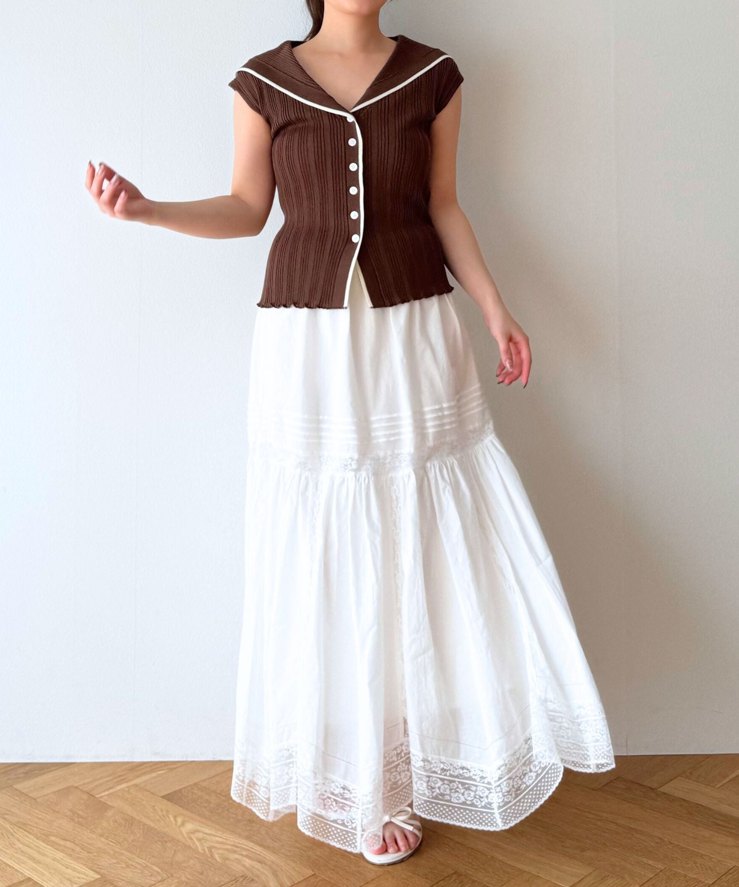 ランダムリブセーラーカーディガン