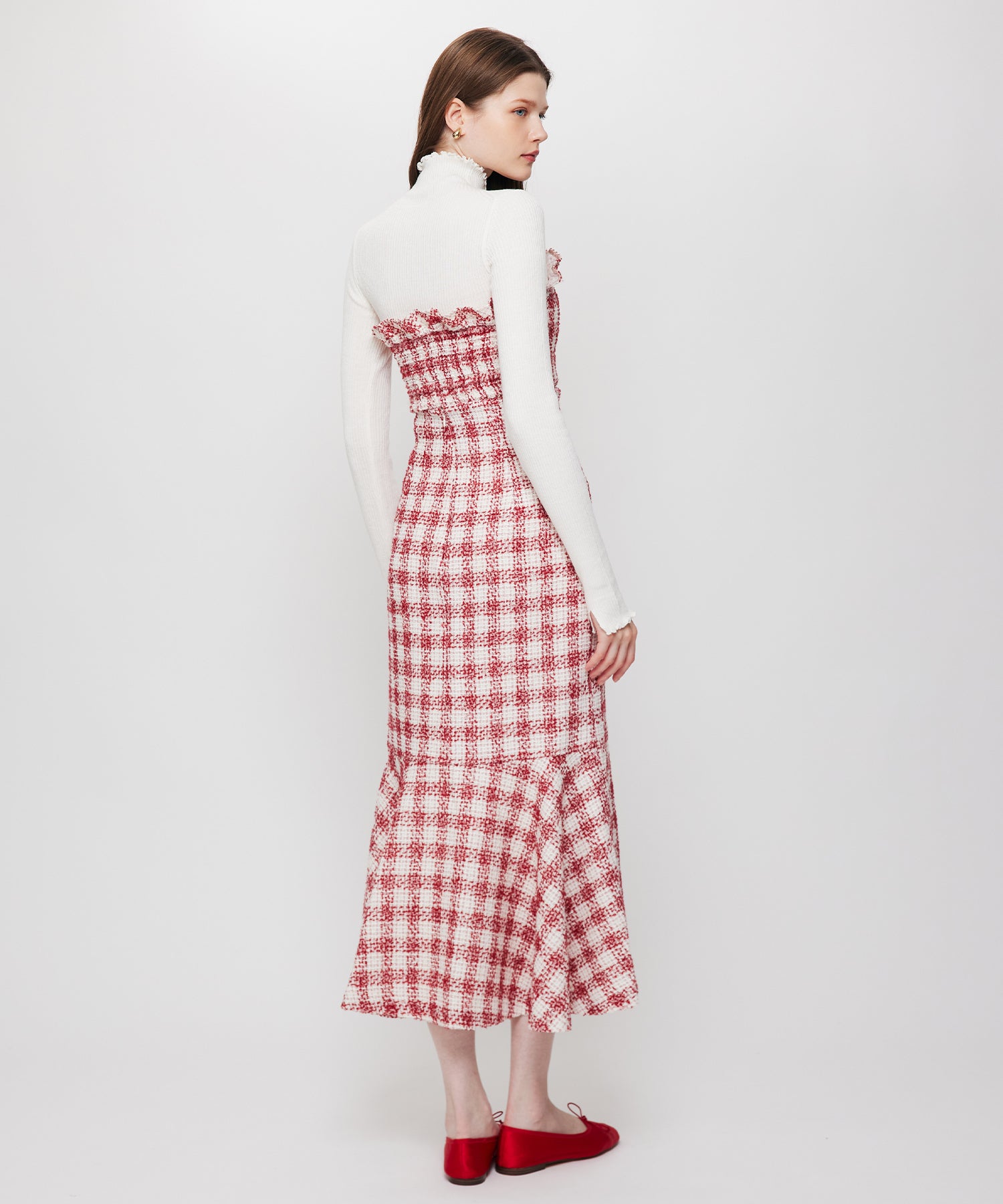 ループチェックマーメイドスカート