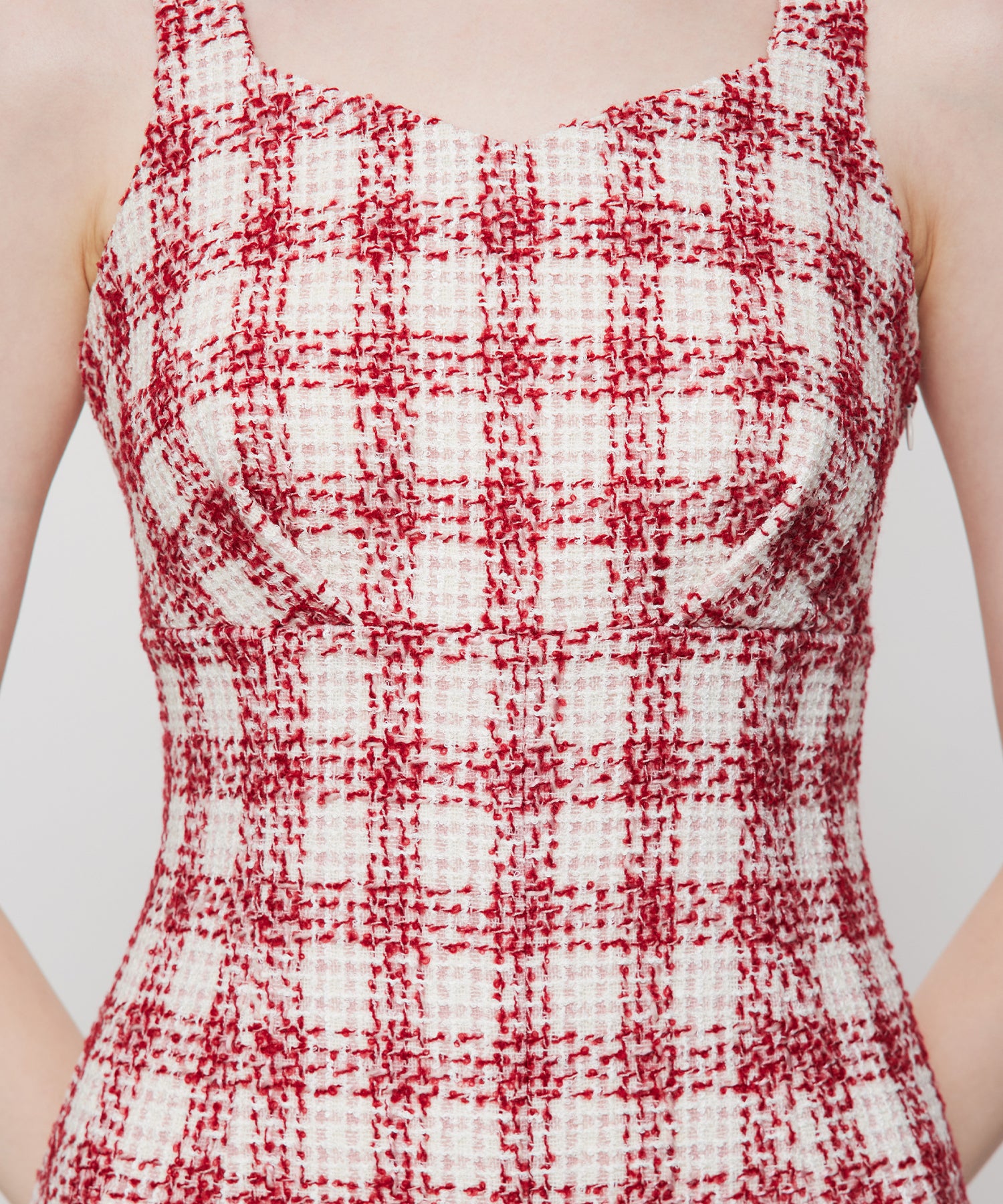 ループチェックサロペワンピース