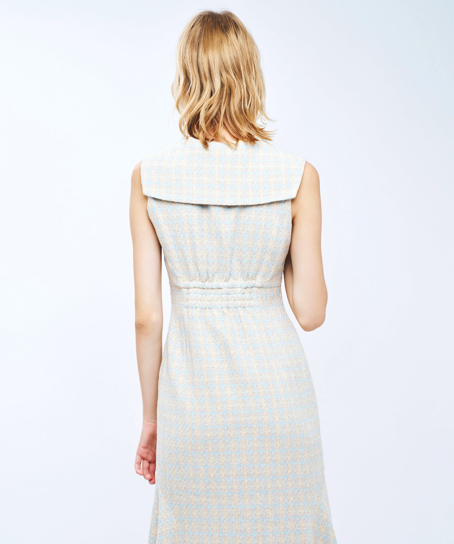 ドビーチェックセーラーカラーワンピース