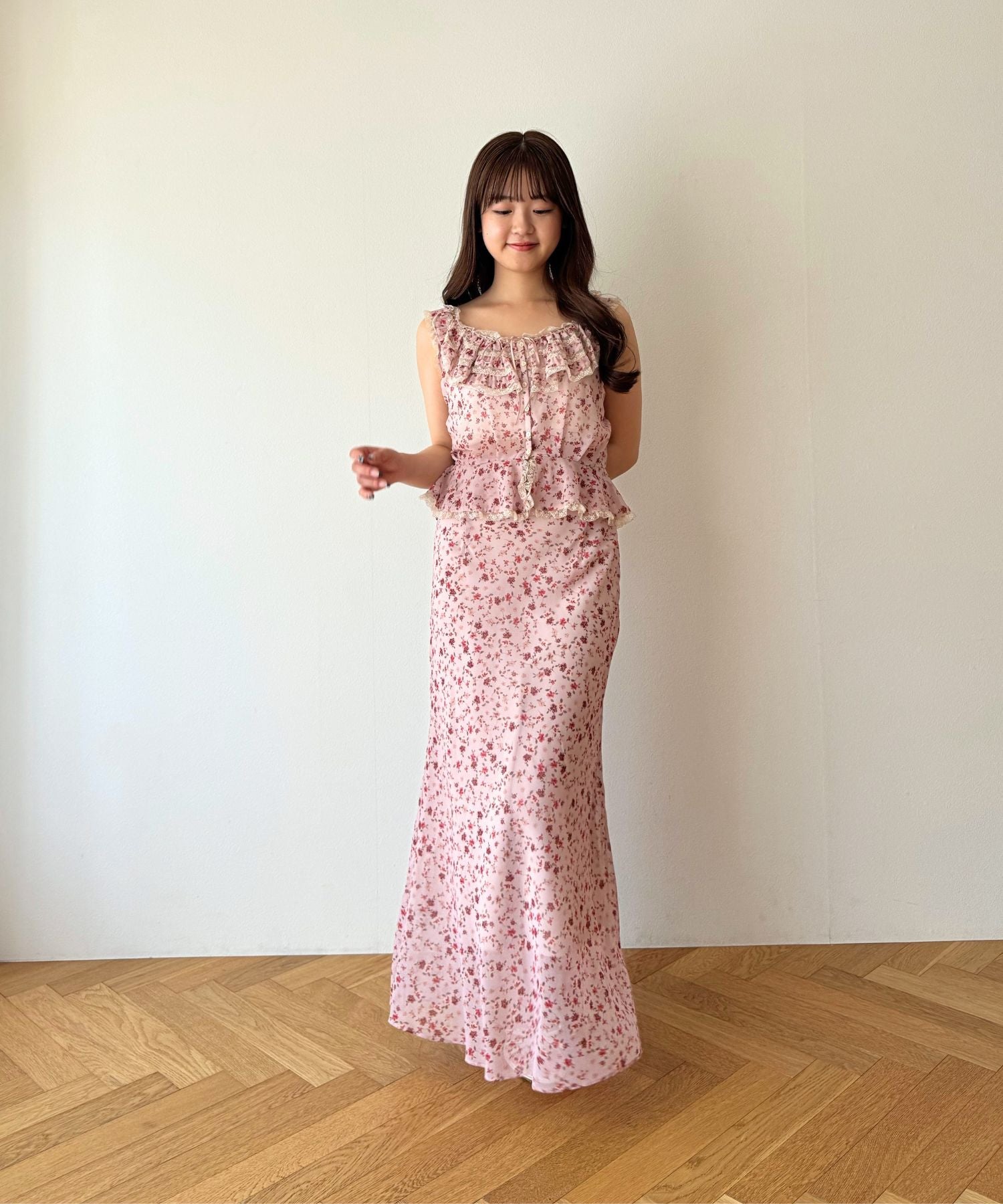 シフォンフルールバイヤススカート