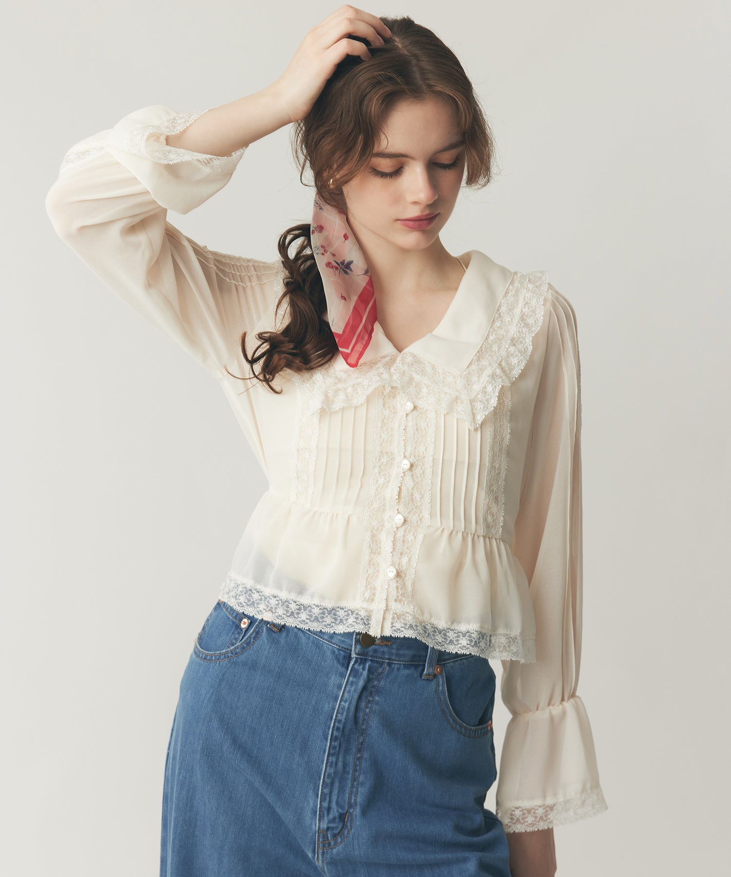 シアーシフォンフラワースカーフ