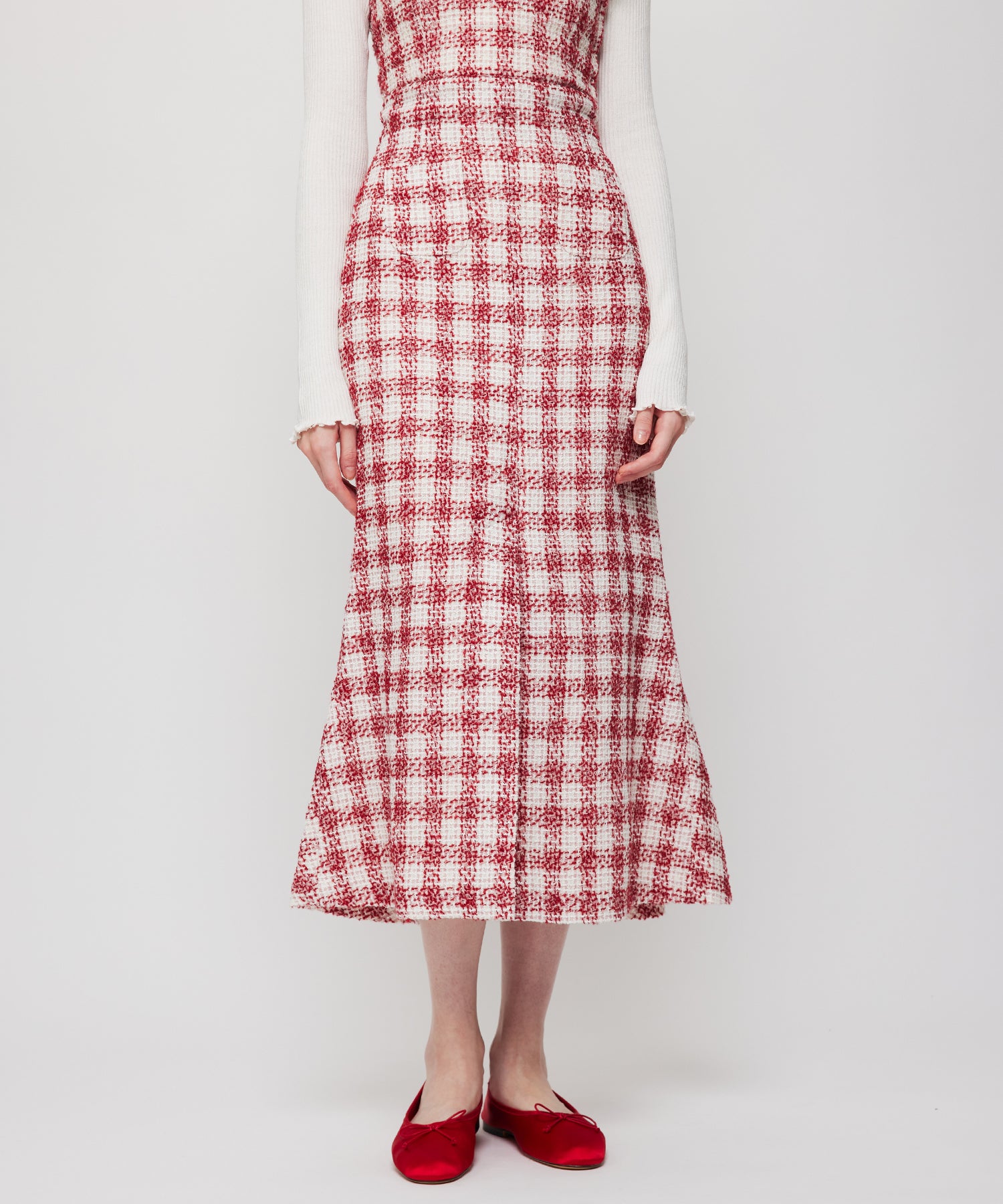 ループチェックマーメイドスカート