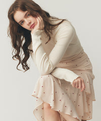 シルクブレンドハイネックリブニット