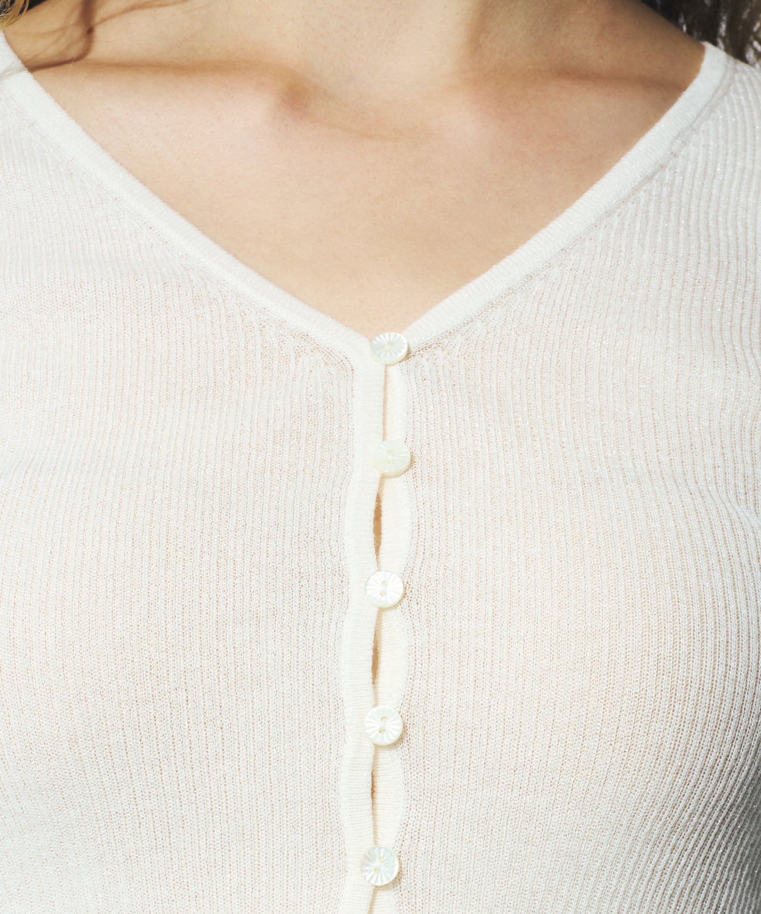 シアーリブニットカーディガン