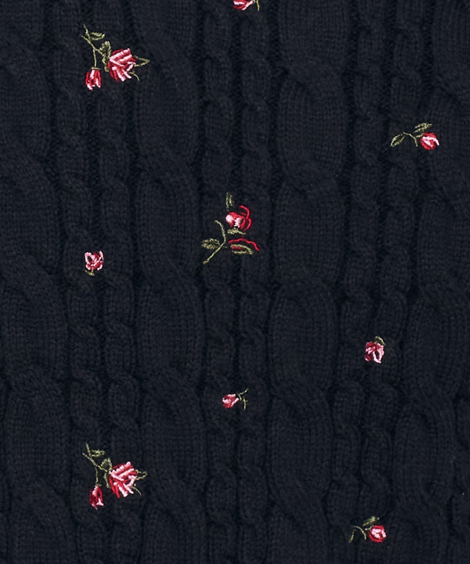 【予約】ローズ刺繍ケーブルカーディガン