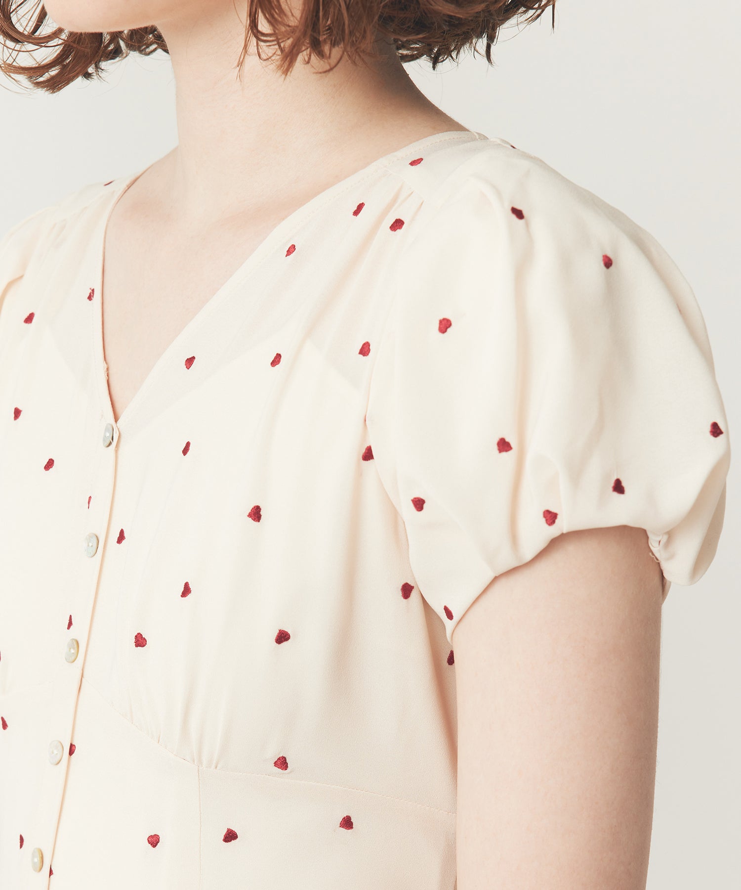 シフォンハート刺繍ワンピース