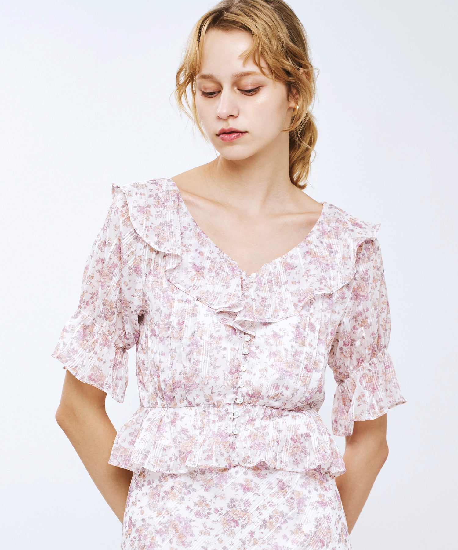 フルールラメシフォンブラウス