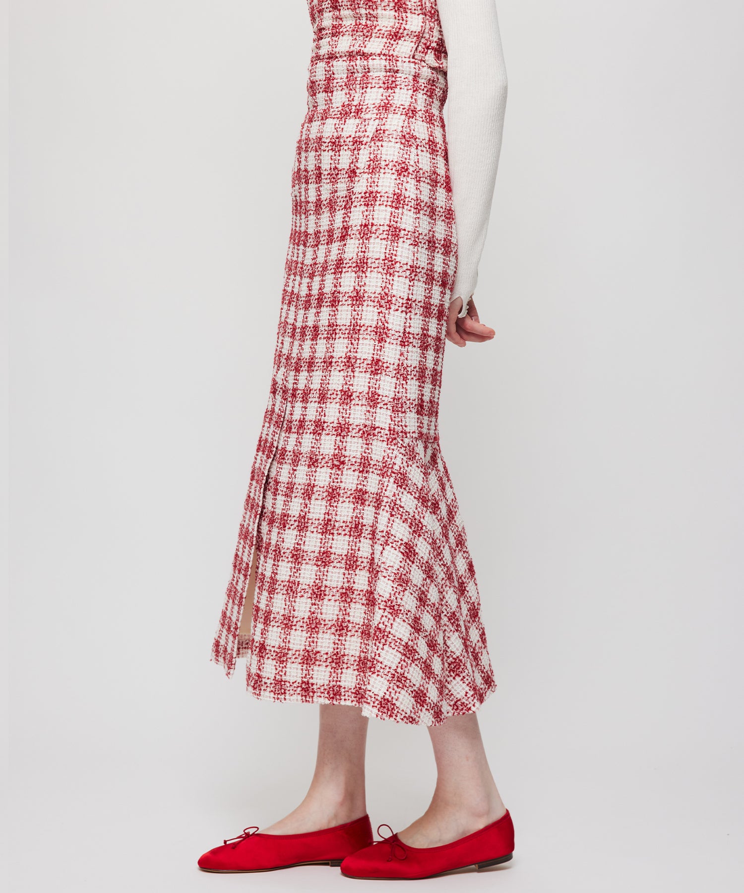 ループチェックマーメイドスカート